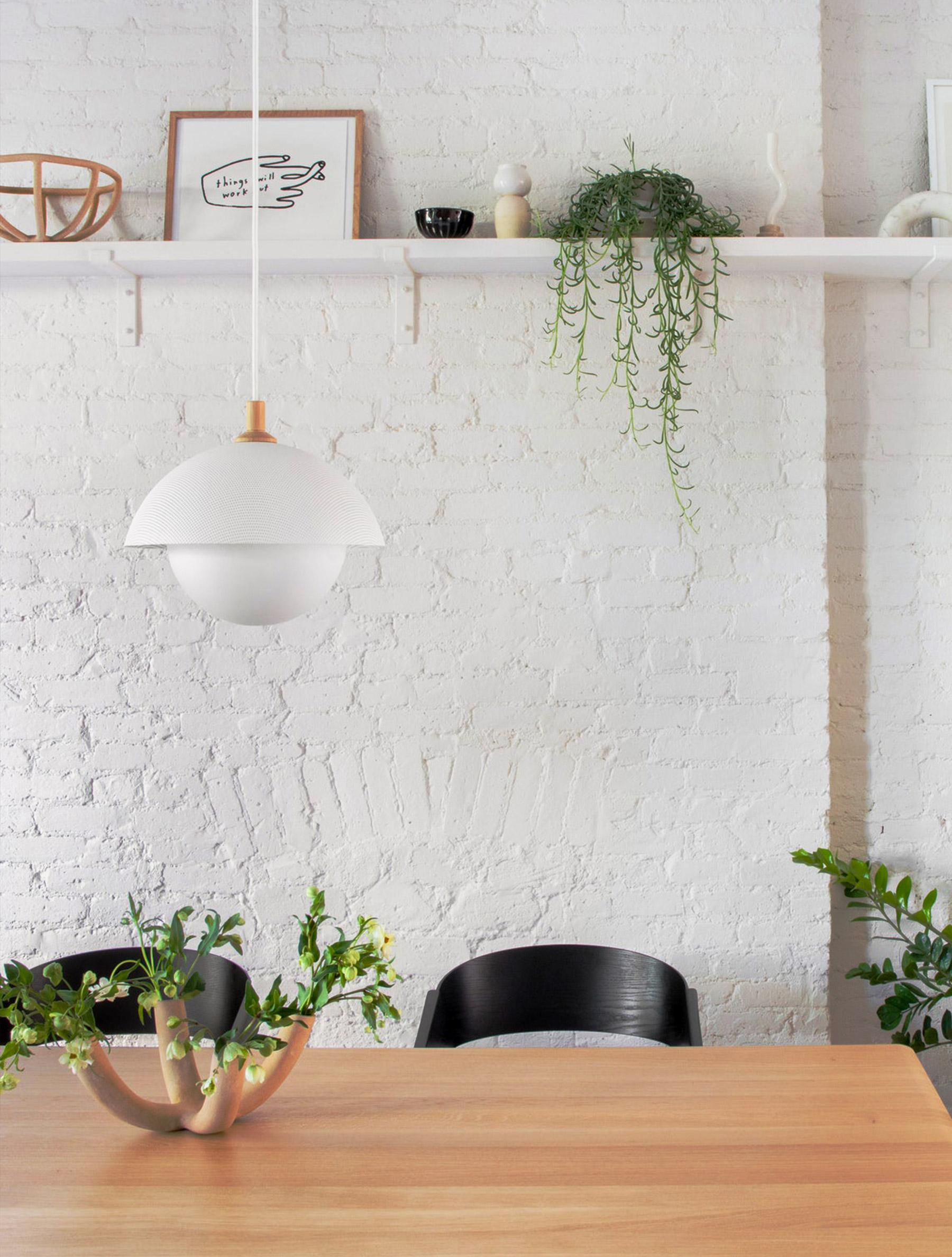 Pith Modern Minimalist Dome Perforated Wooden Pendant Lamp - Letslighting