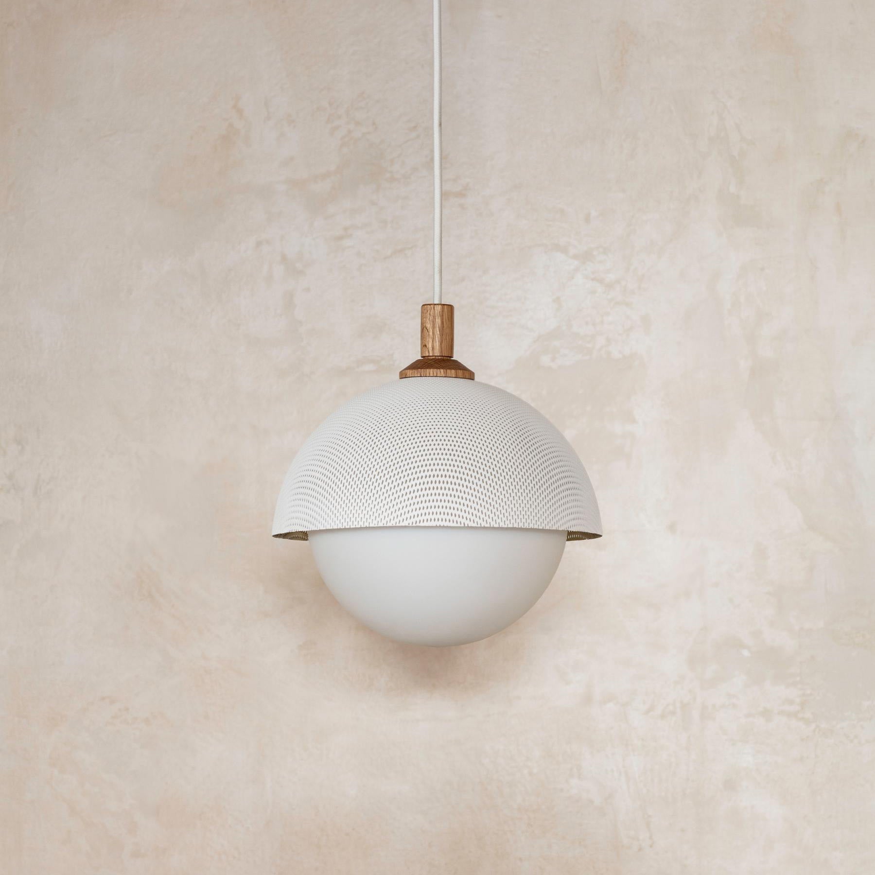 Pith Modern Minimalist Dome Perforated Wooden Pendant Lamp - Letslighting