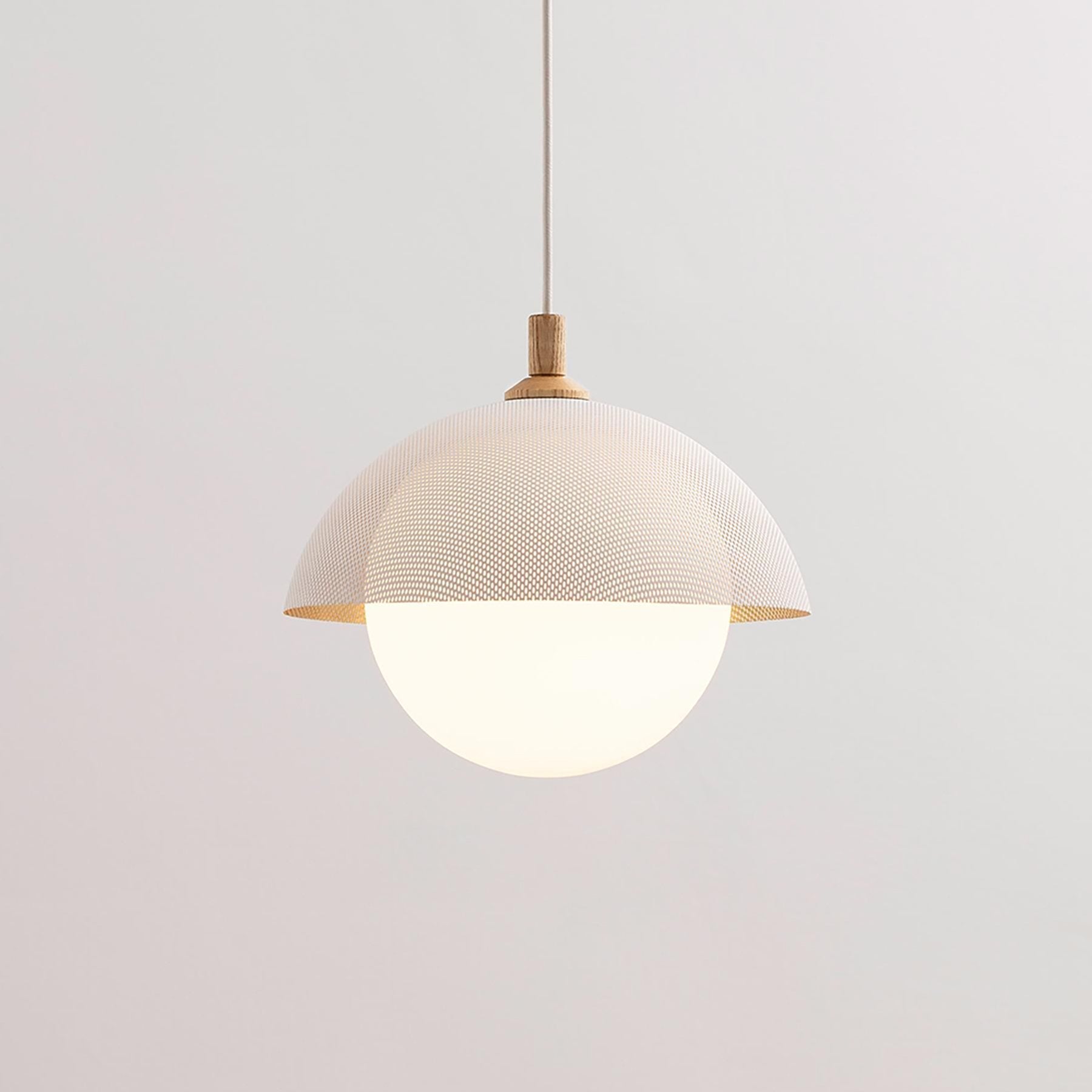 Pith Modern Minimalist Dome Perforated Wooden Pendant Lamp - Letslighting