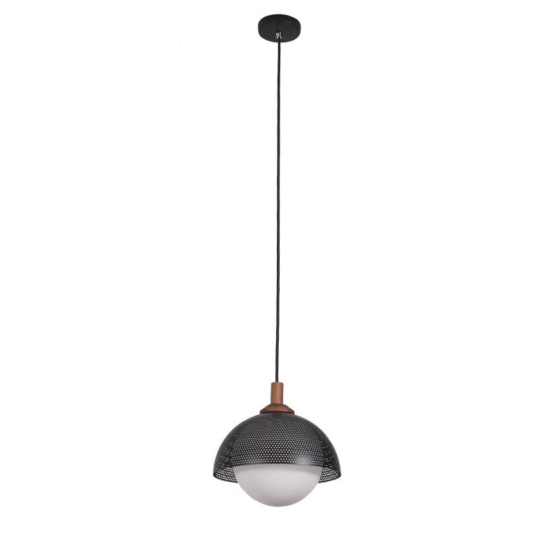 Pith Modern Minimalist Dome Perforated Wooden Pendant Lamp - Letslighting