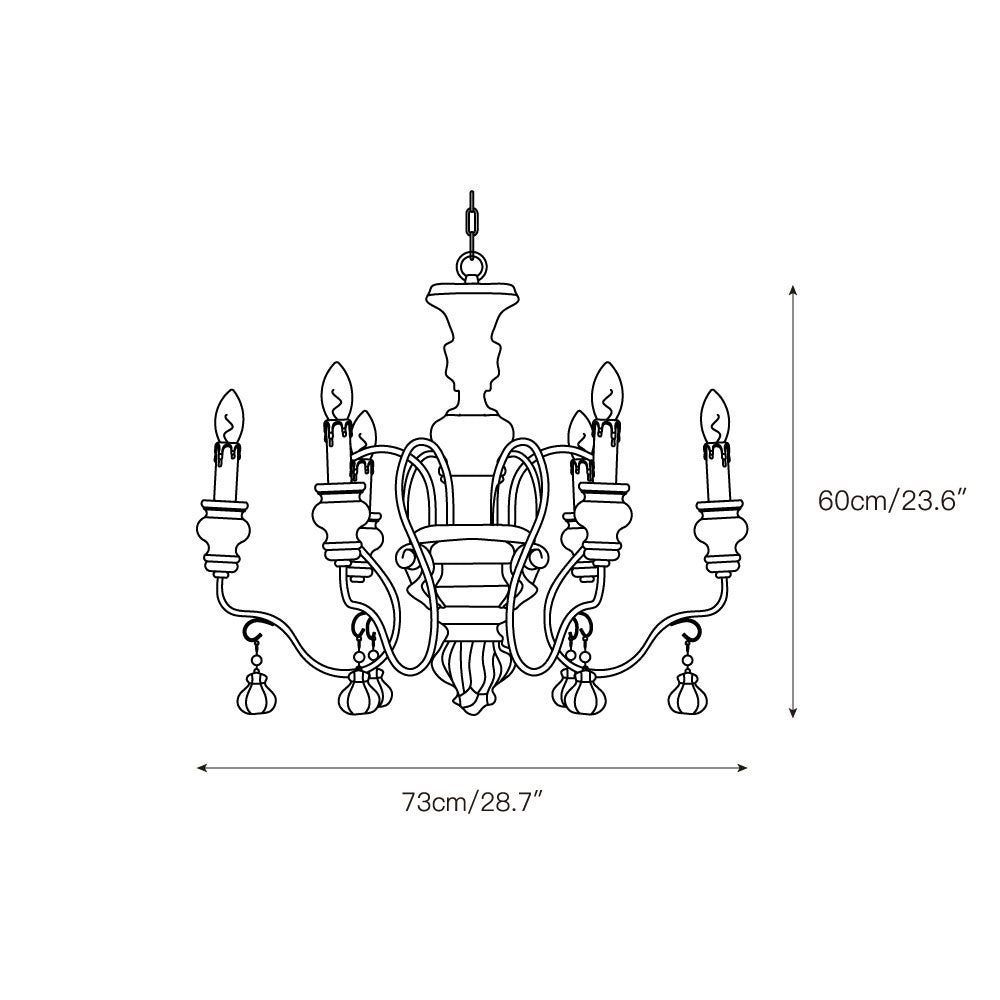 Quartz Postmodern Luxury Country Wooden Chandelier - Letslighting
