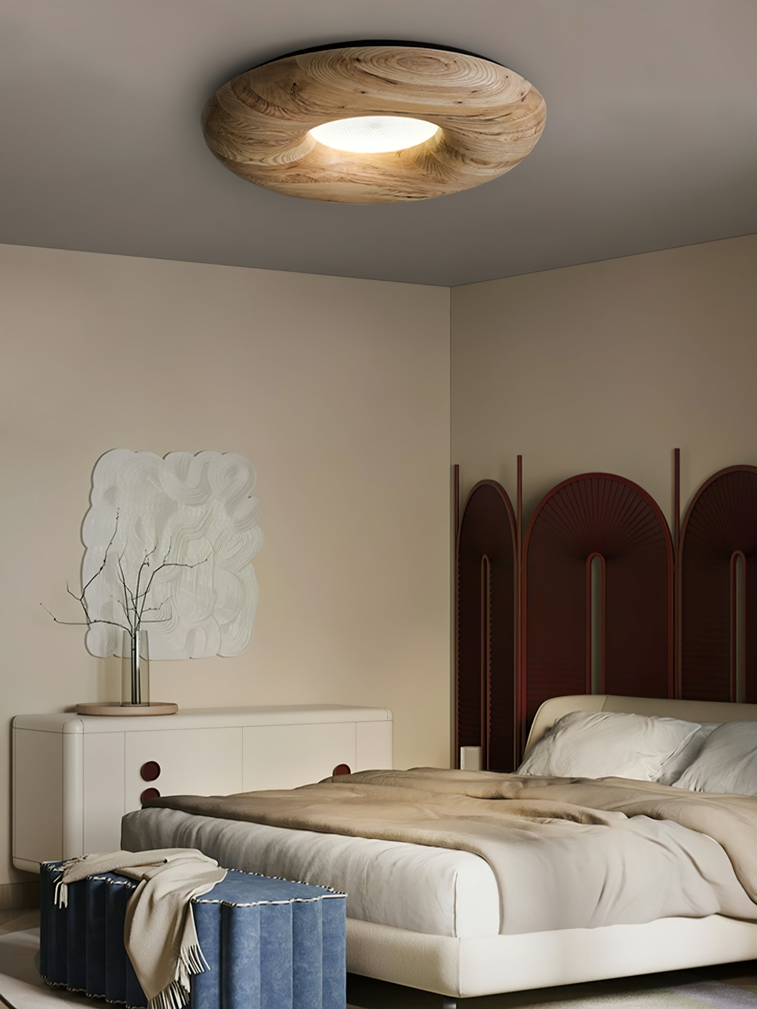 Zosora Organic Oak Flush Mount - Letslighting