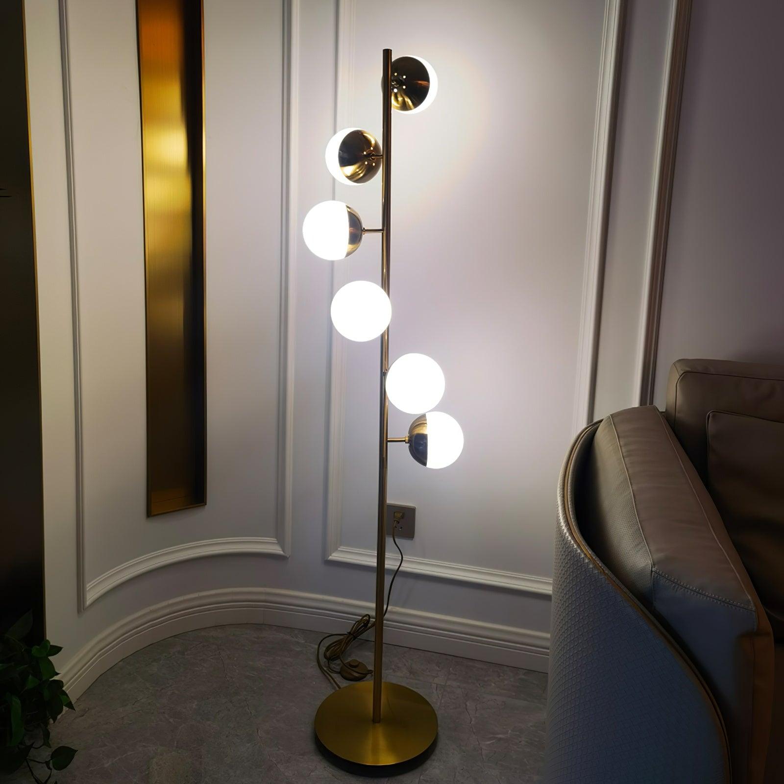 Myliryre Mid Century Brass Floor Lamp - Letslighting