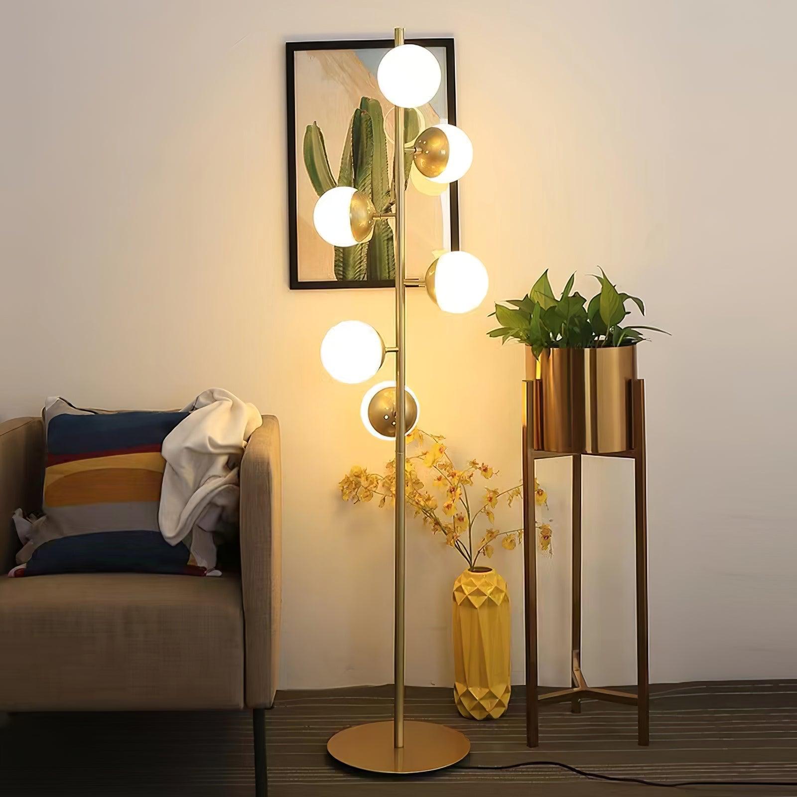 Myliryre Mid Century Brass Floor Lamp - Letslighting