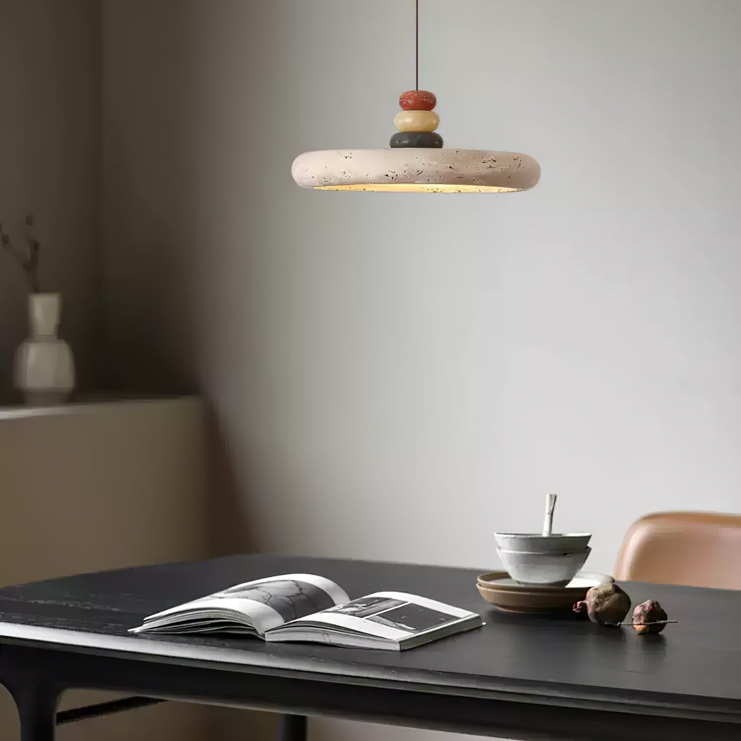 Cuvarora Disc Travertine Pendant Light - Letslighting