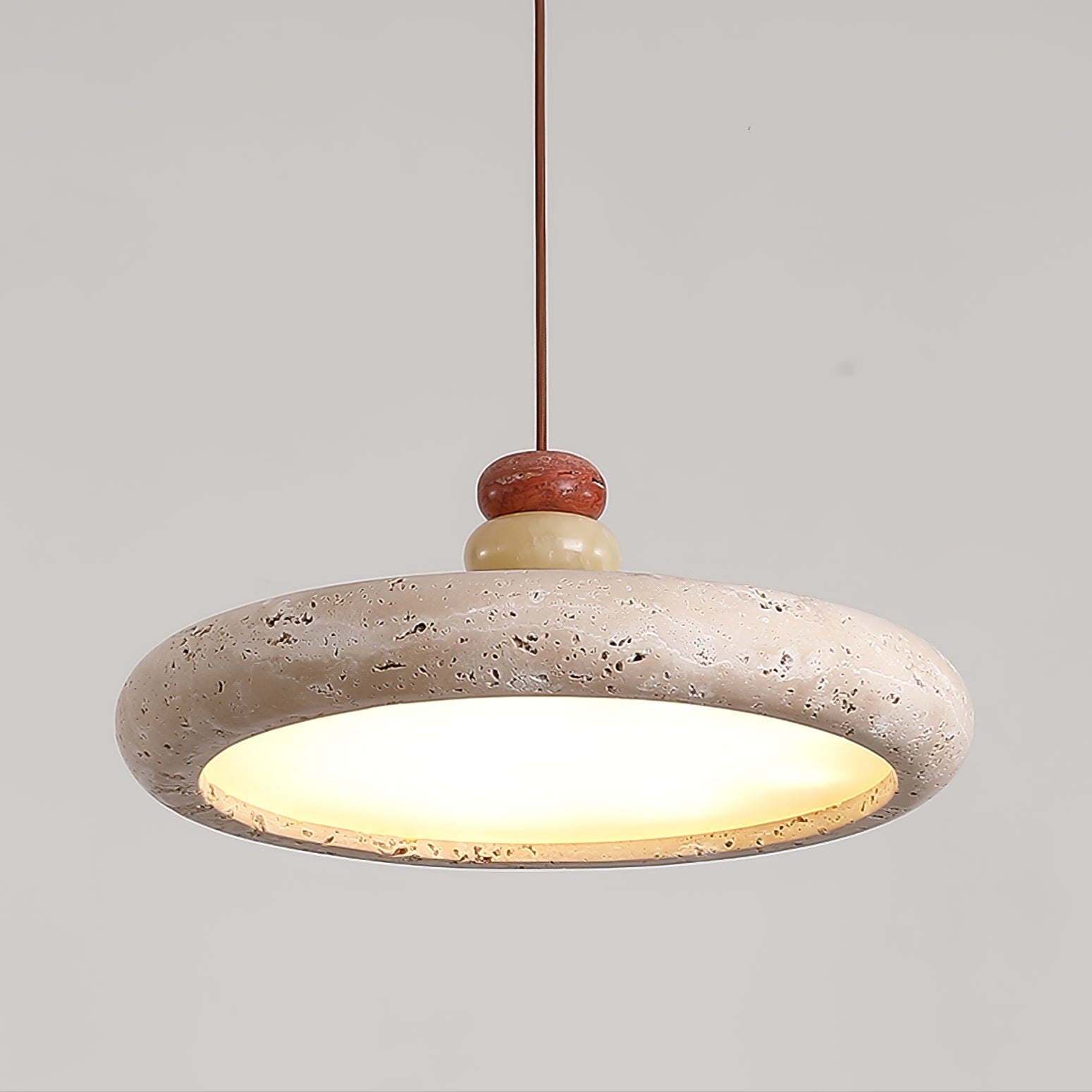 Cuvarora Disc Travertine Pendant Light - Letslighting