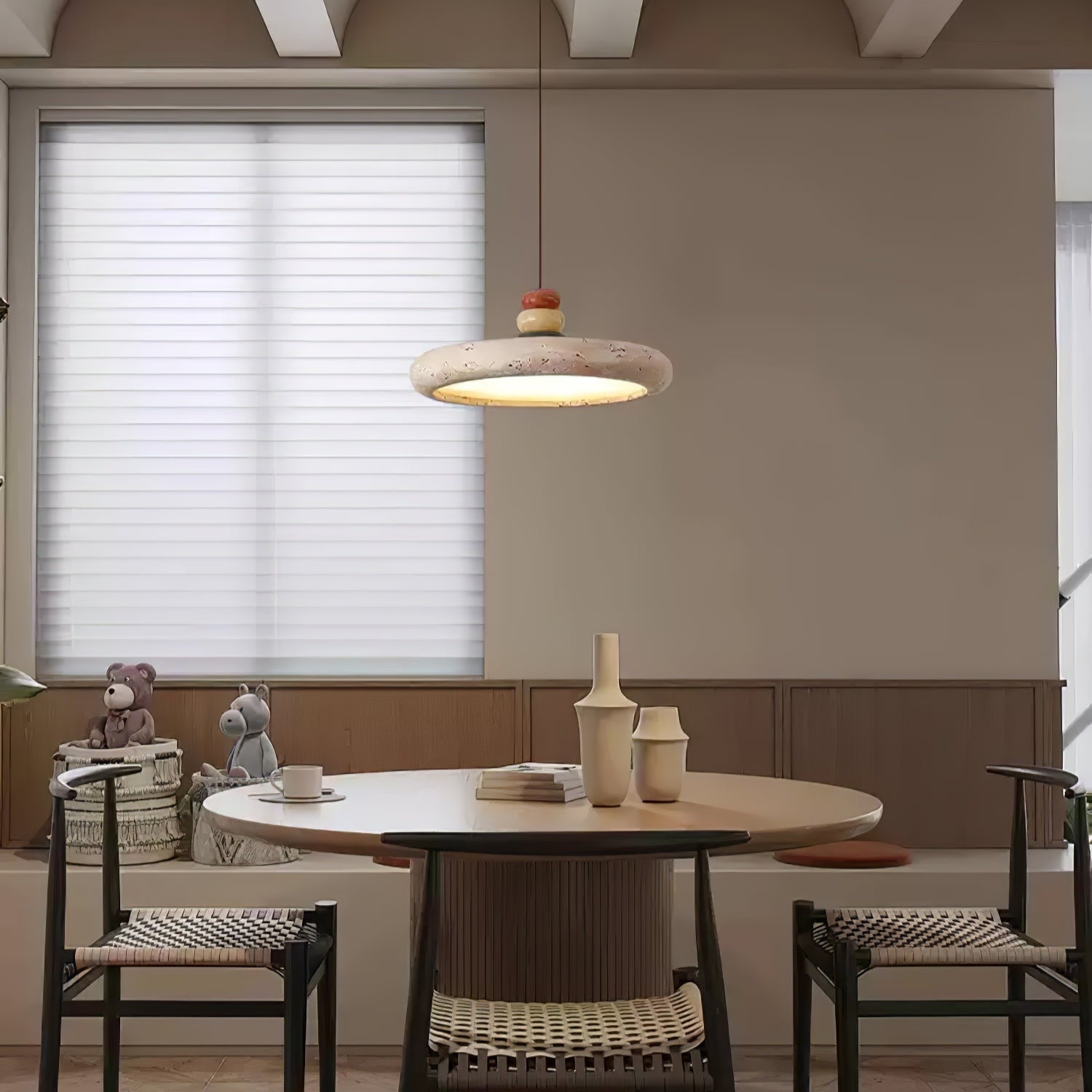 Cuvarora Disc Travertine Pendant Light - Letslighting