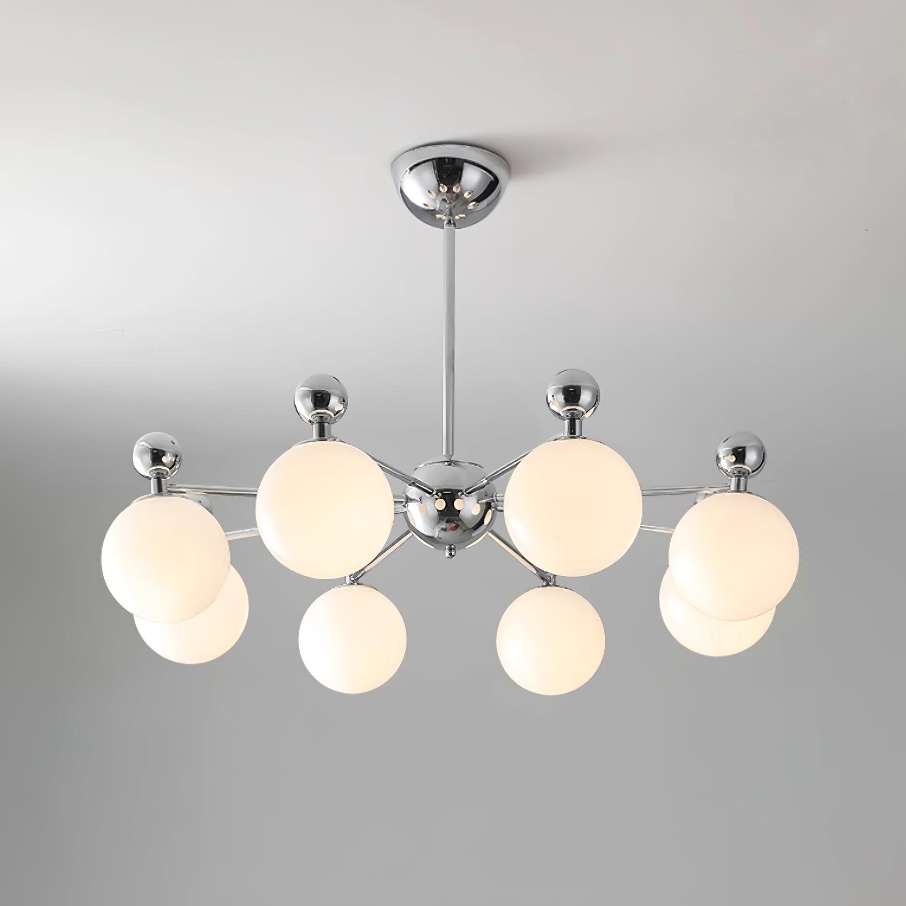 Dori Chandelier Pink Glass Globe Array - Letslighting