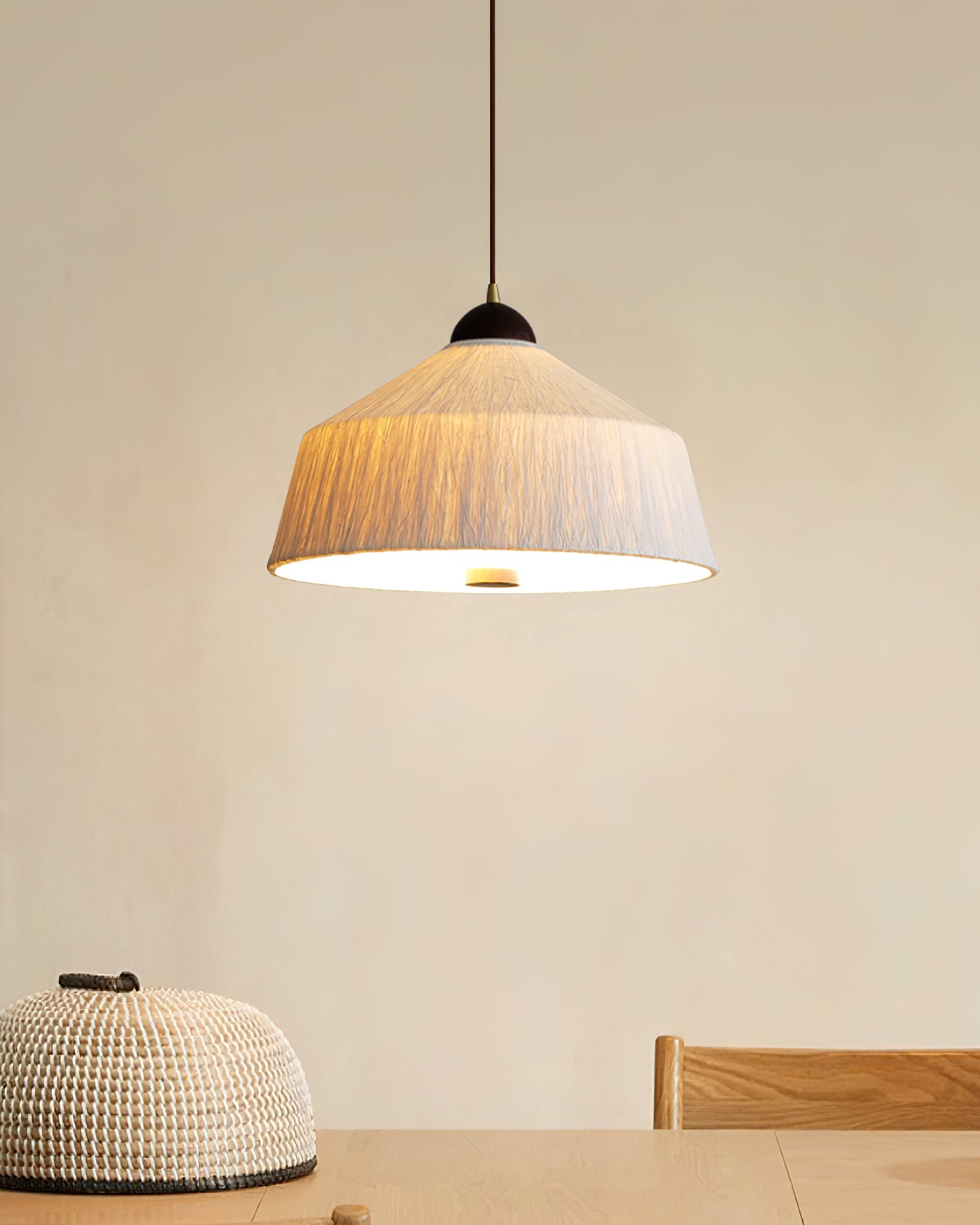 Doria Textured Rice-Paper Pendant Lamp - Letslighting