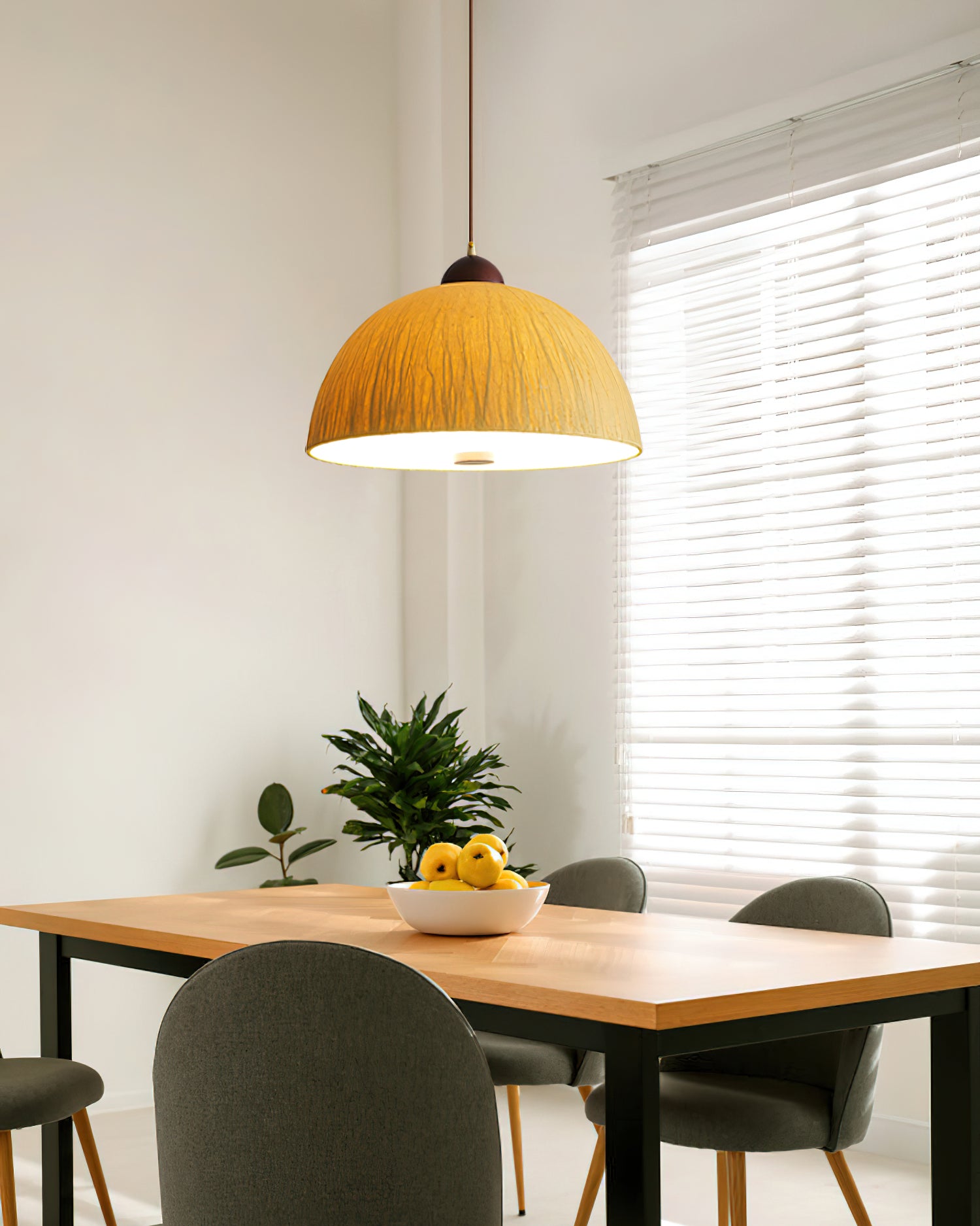 Doria Textured Rice-Paper Pendant Lamp - Letslighting