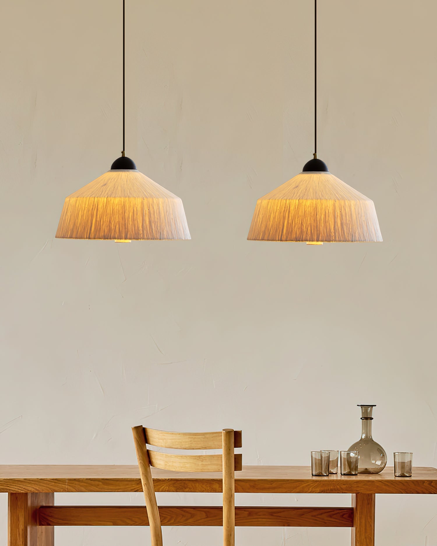Doria Textured Rice-Paper Pendant Lamp - Letslighting