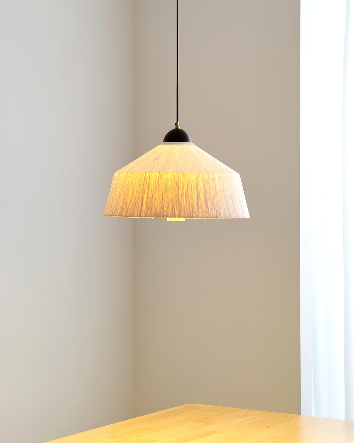 Doria Textured Rice-Paper Pendant Lamp - Letslighting