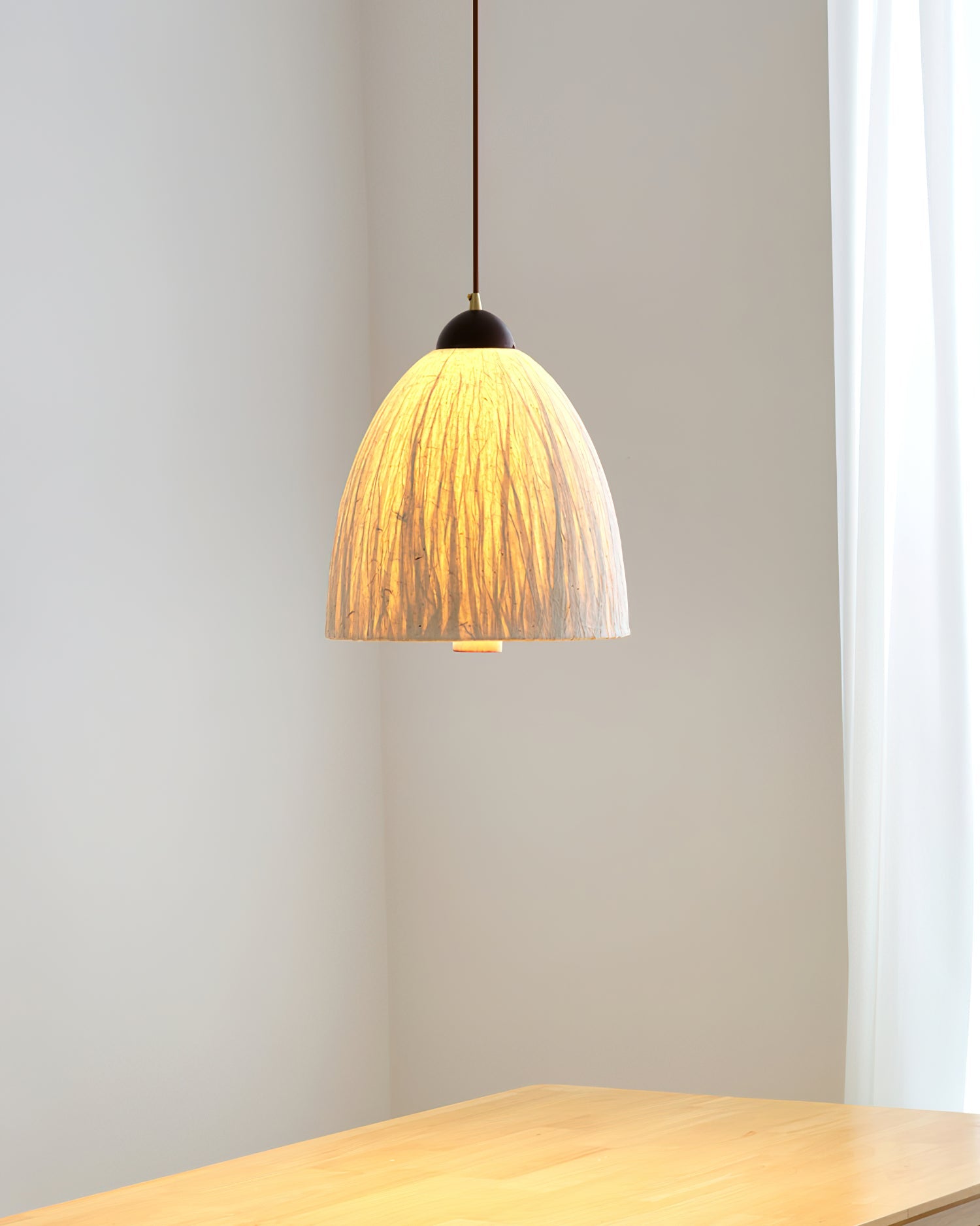 Doria Textured Rice-Paper Pendant Lamp - Letslighting