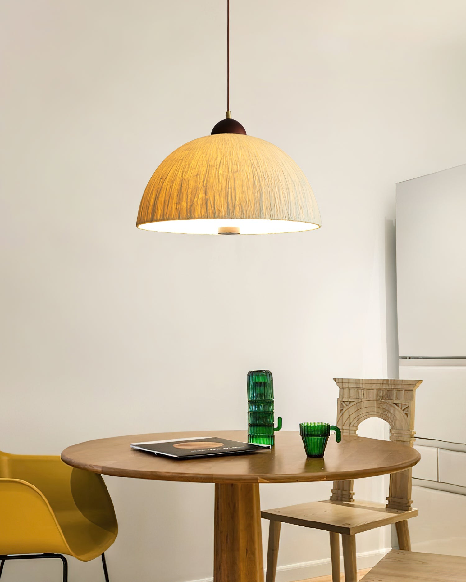 Doria Textured Rice-Paper Pendant Lamp - Letslighting