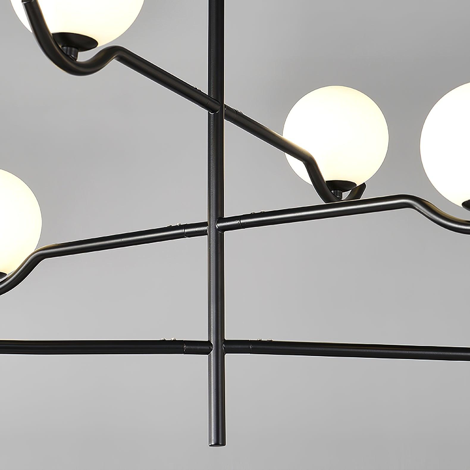 Lustra Pendant Lamp Frame Black Glass - Letslighting