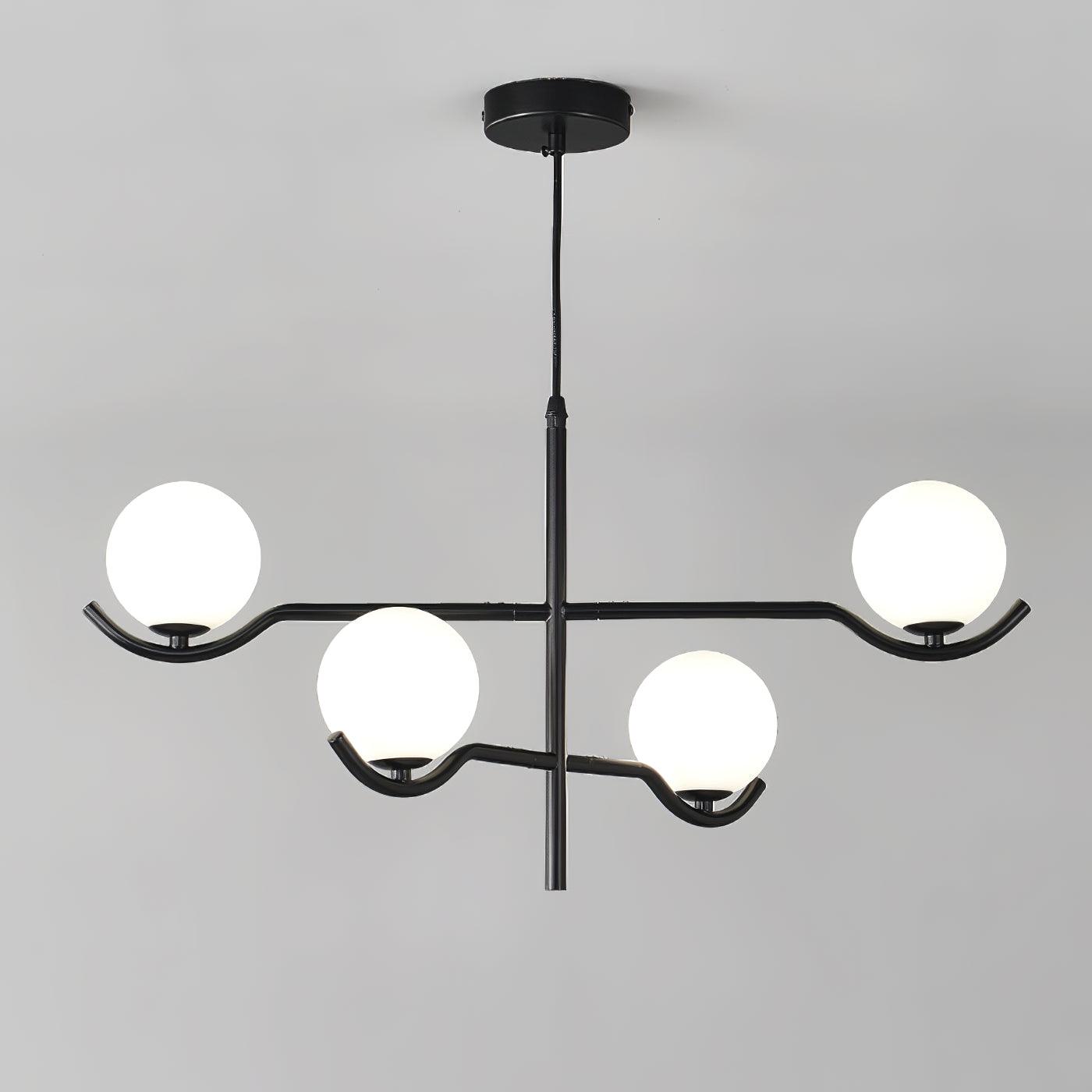 Lustra Pendant Lamp Frame Black Glass - Letslighting