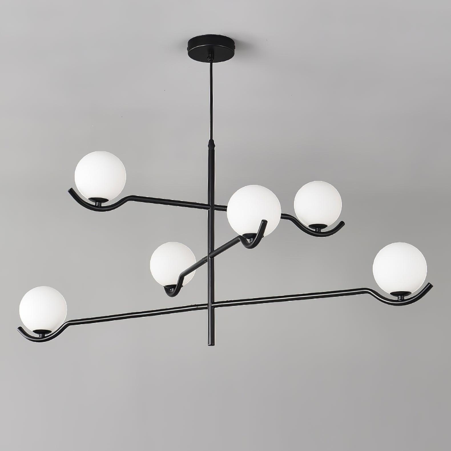 Lustra Pendant Lamp Frame Black Glass - Letslighting
