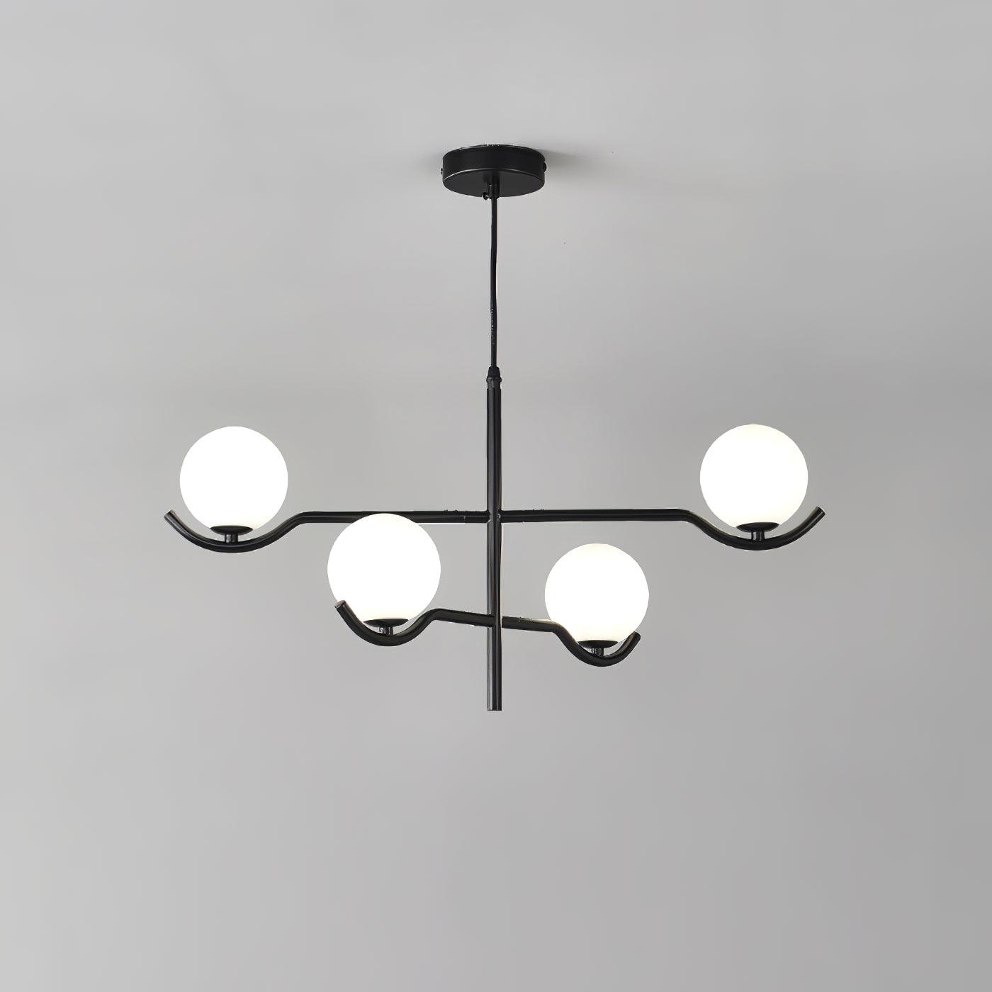Lustra Pendant Lamp Frame Black Glass - Letslighting