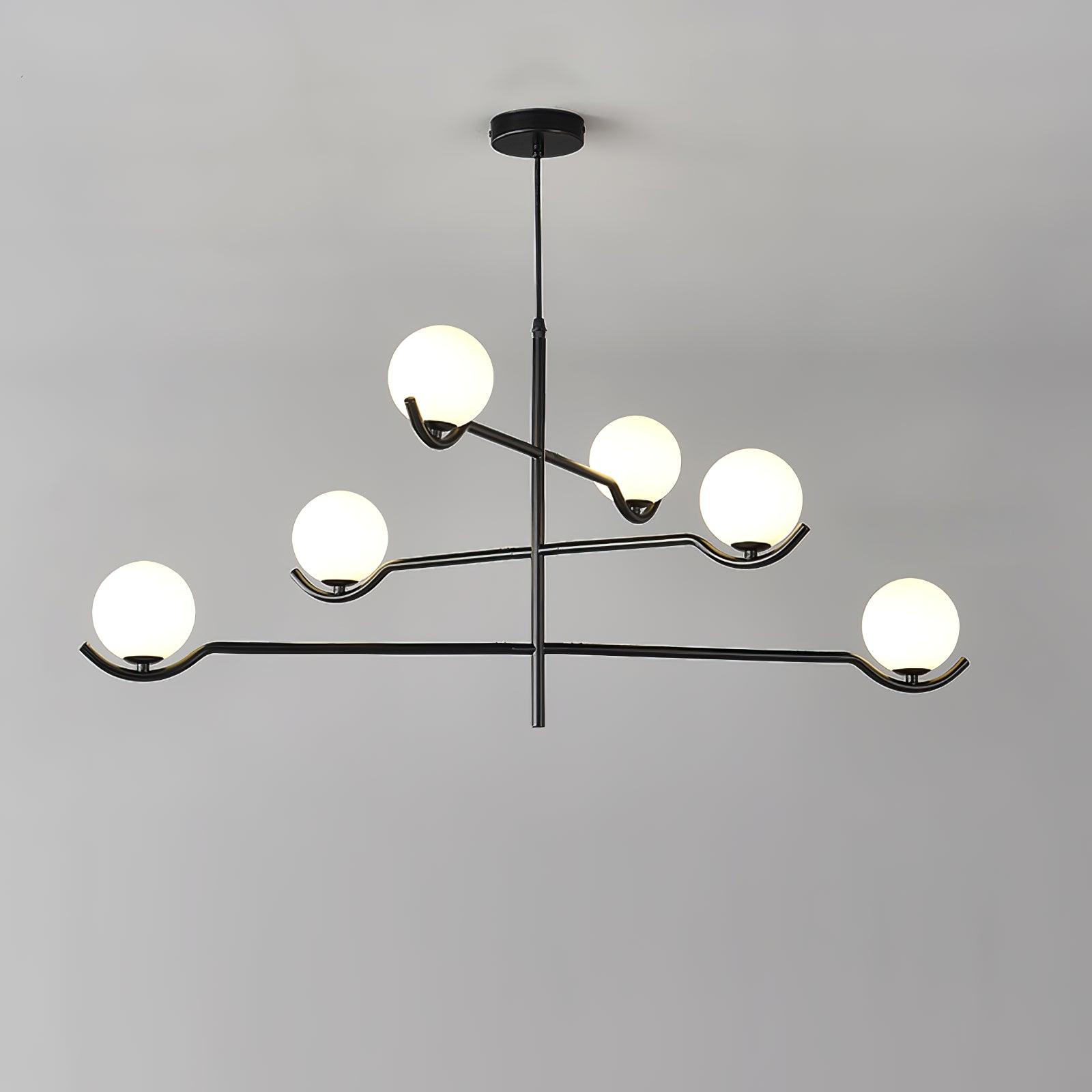Lustra Pendant Lamp Frame Black Glass - Letslighting
