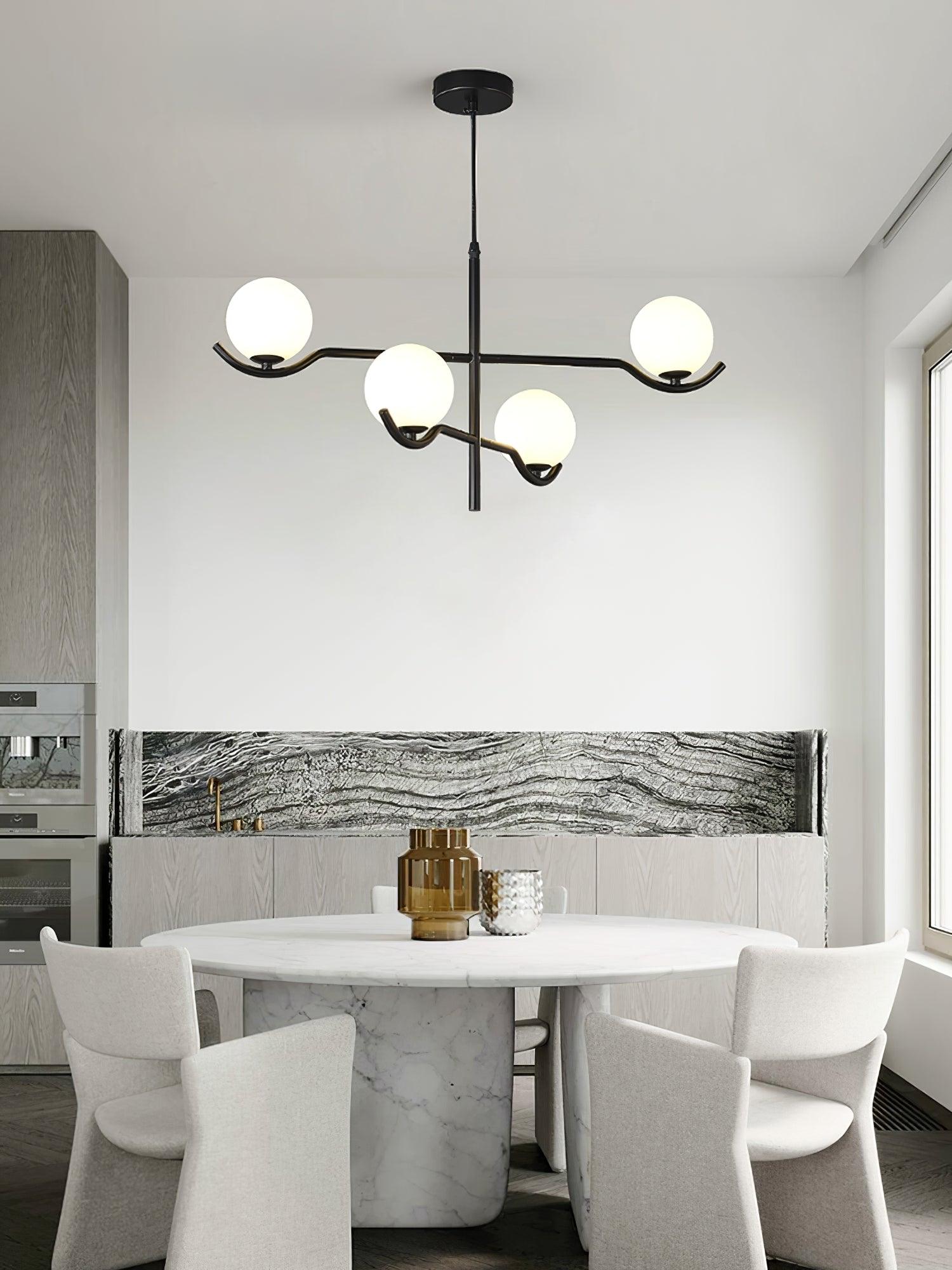 Lustra Pendant Lamp Frame Black Glass - Letslighting