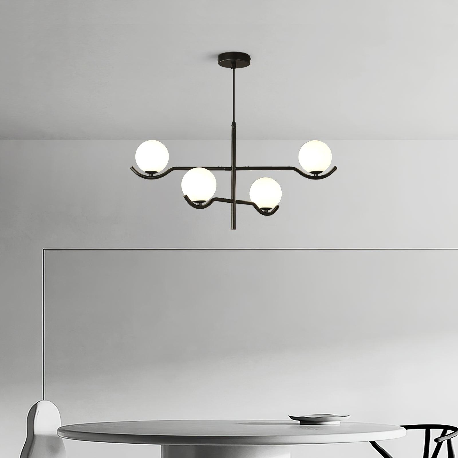 Lustra Pendant Lamp Frame Black Glass - Letslighting