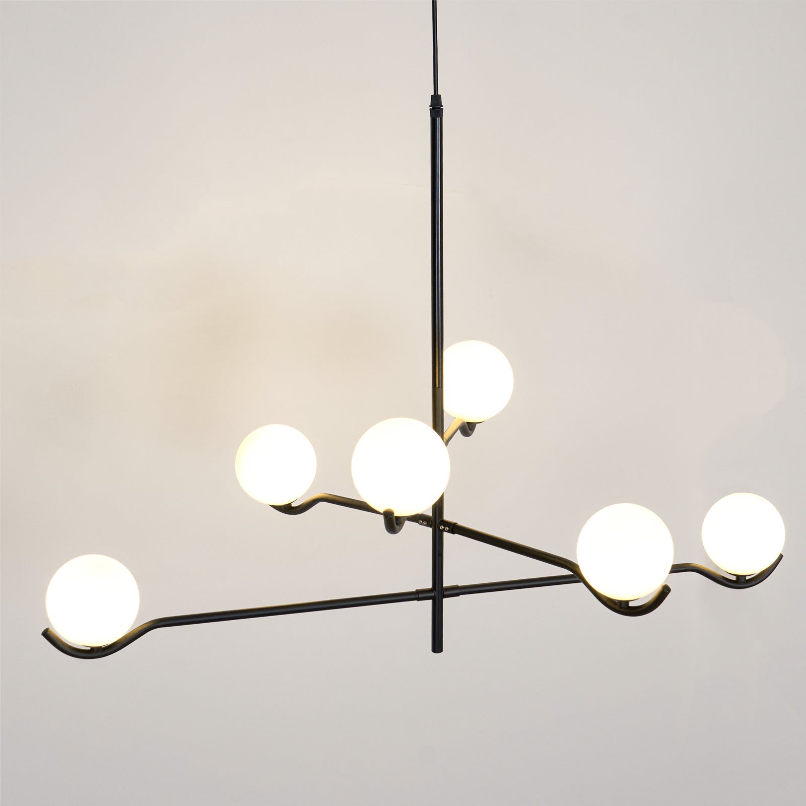 Lustra Pendant Lamp Frame Black Glass - Letslighting