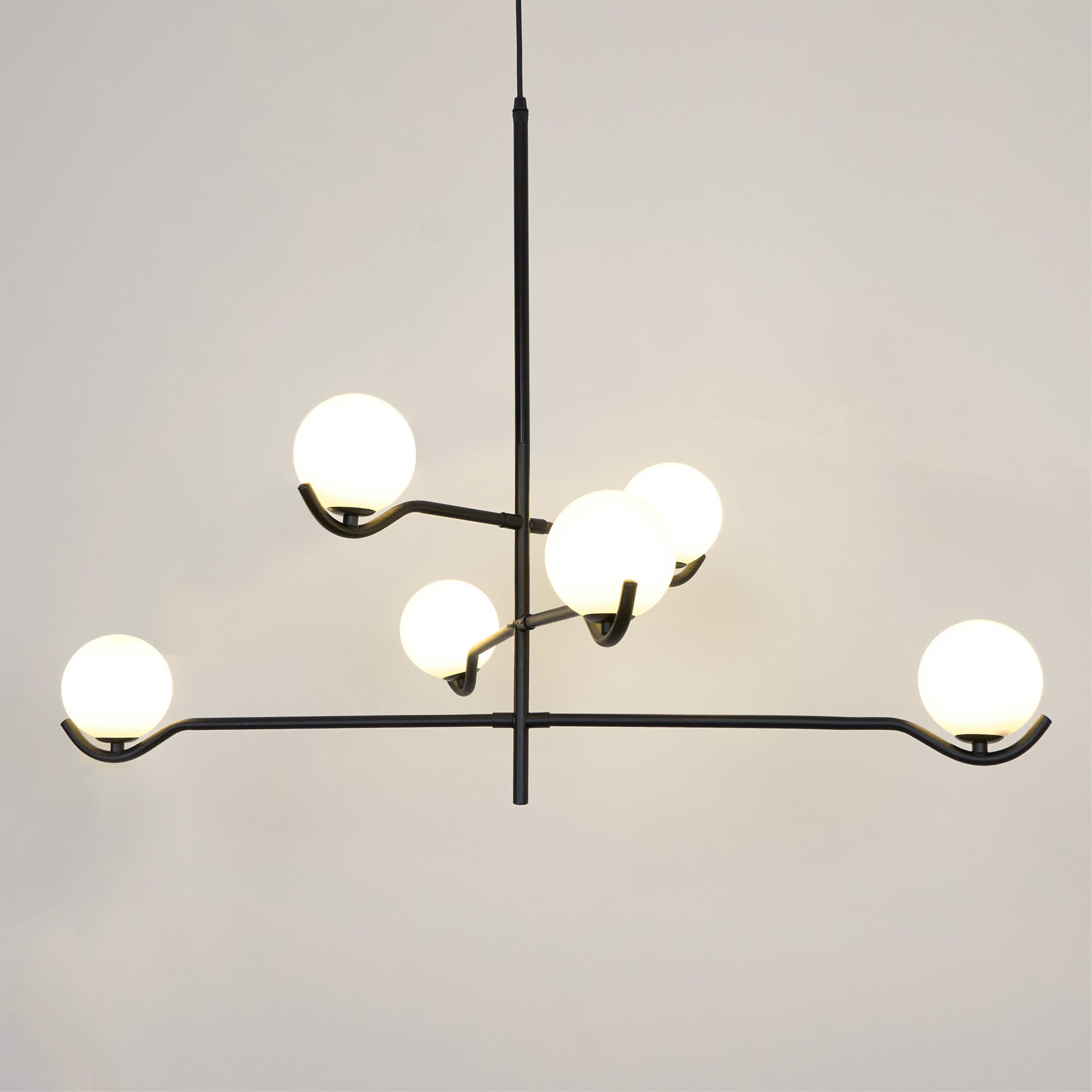 Lustra Pendant Lamp Frame Black Glass - Letslighting