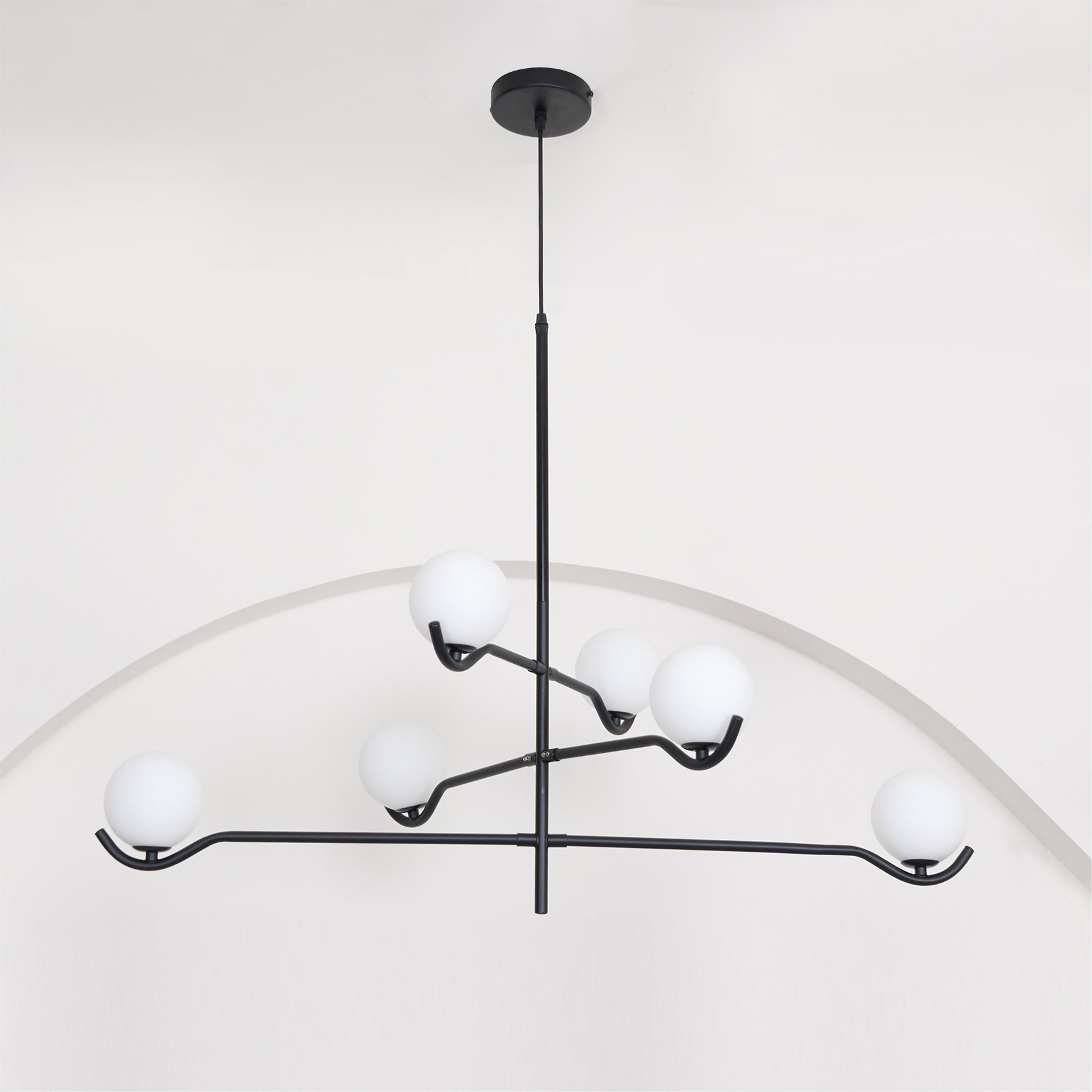 Lustra Pendant Lamp Frame Black Glass - Letslighting