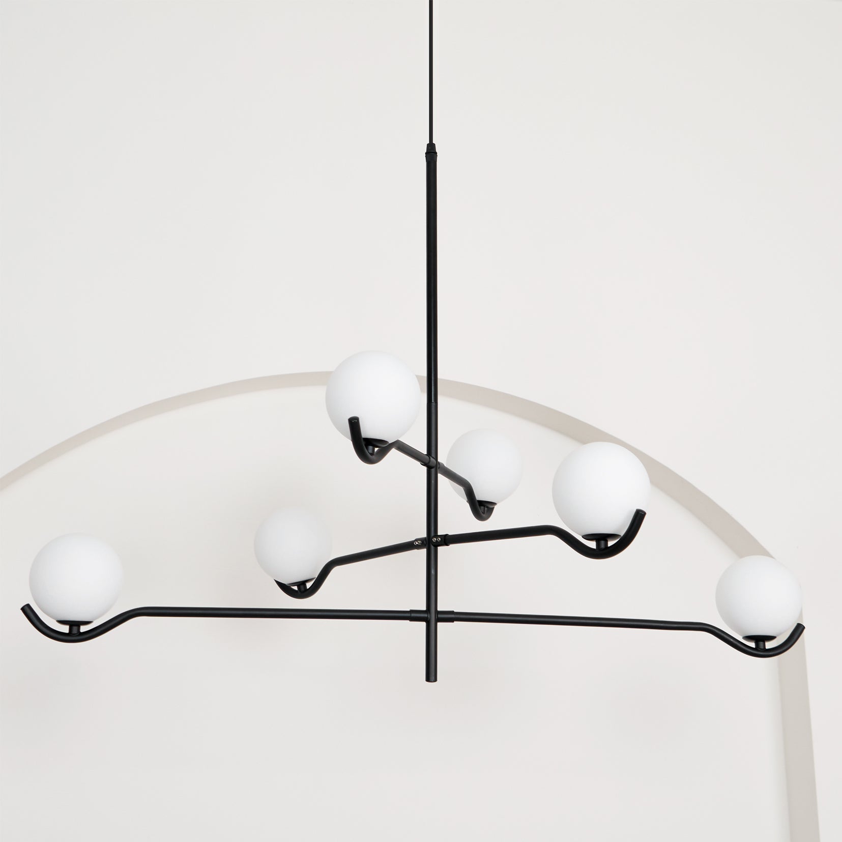 Lustra Pendant Lamp Frame Black Glass - Letslighting