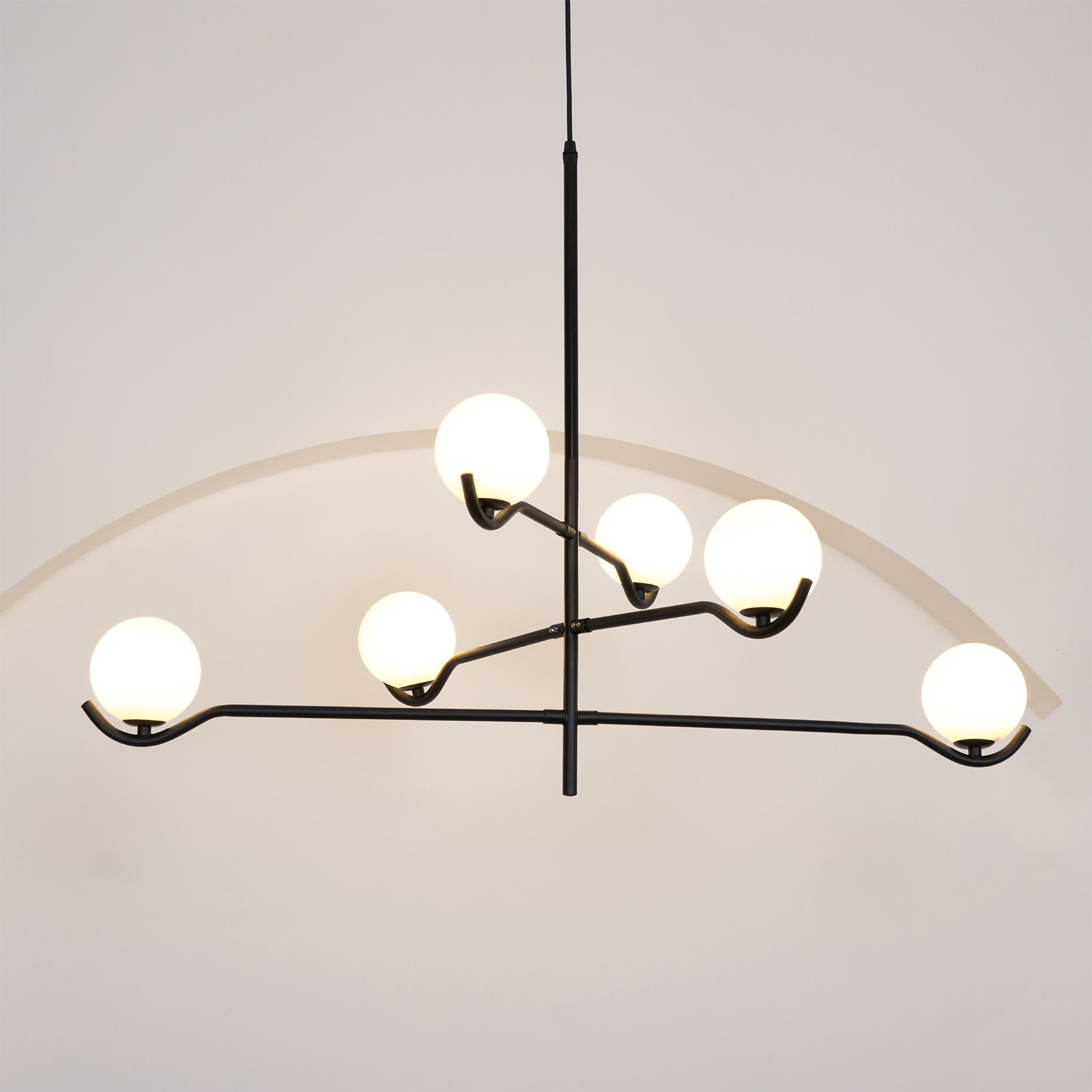 Lustra Pendant Lamp Frame Black Glass - Letslighting