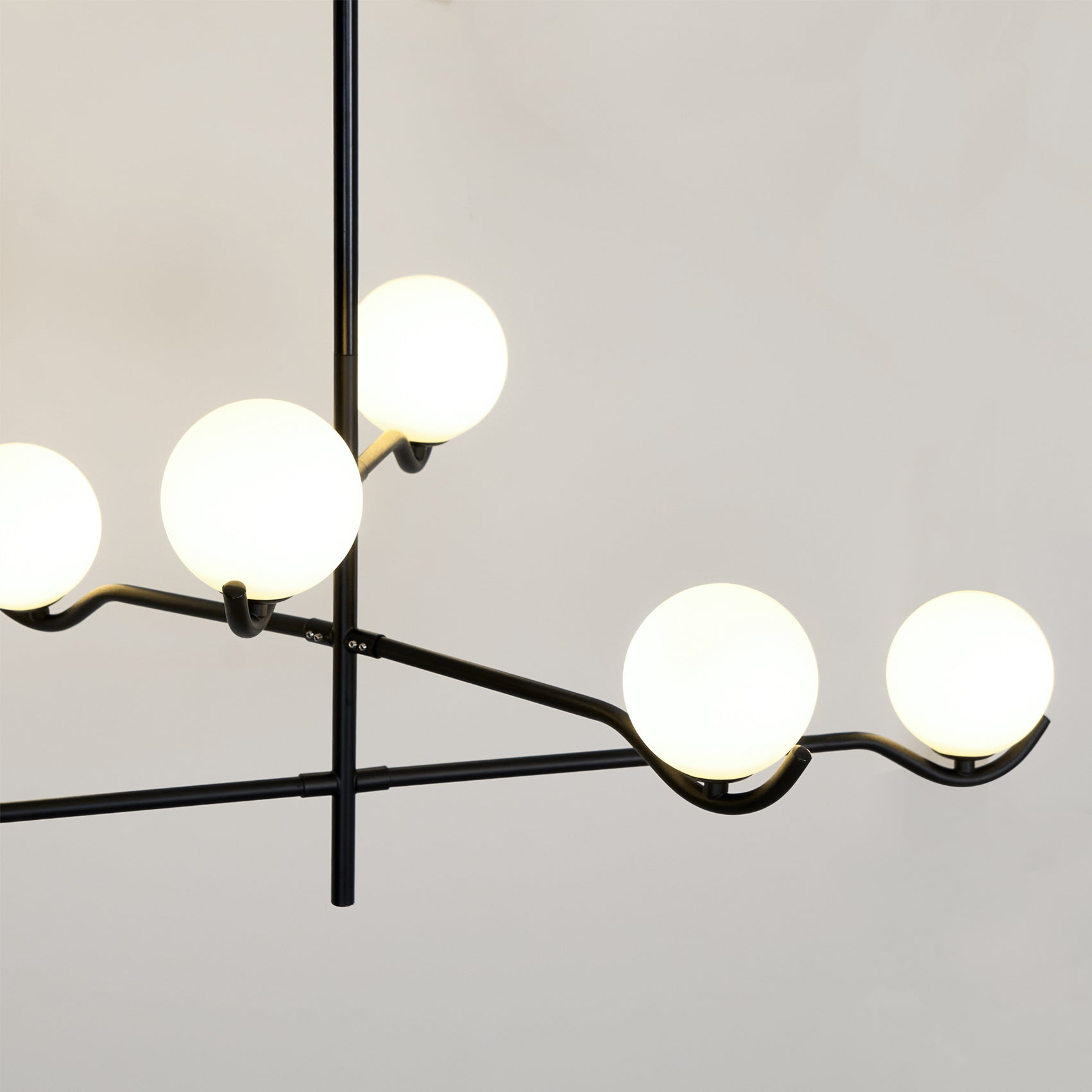 Lustra Pendant Lamp Frame Black Glass - Letslighting