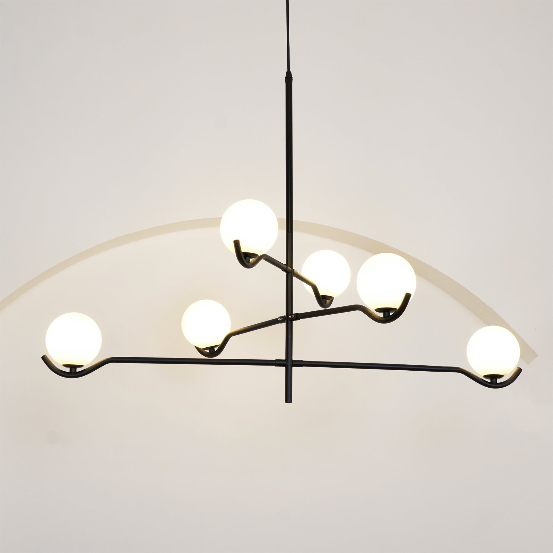 Lustra Pendant Lamp Frame Black Glass - Letslighting