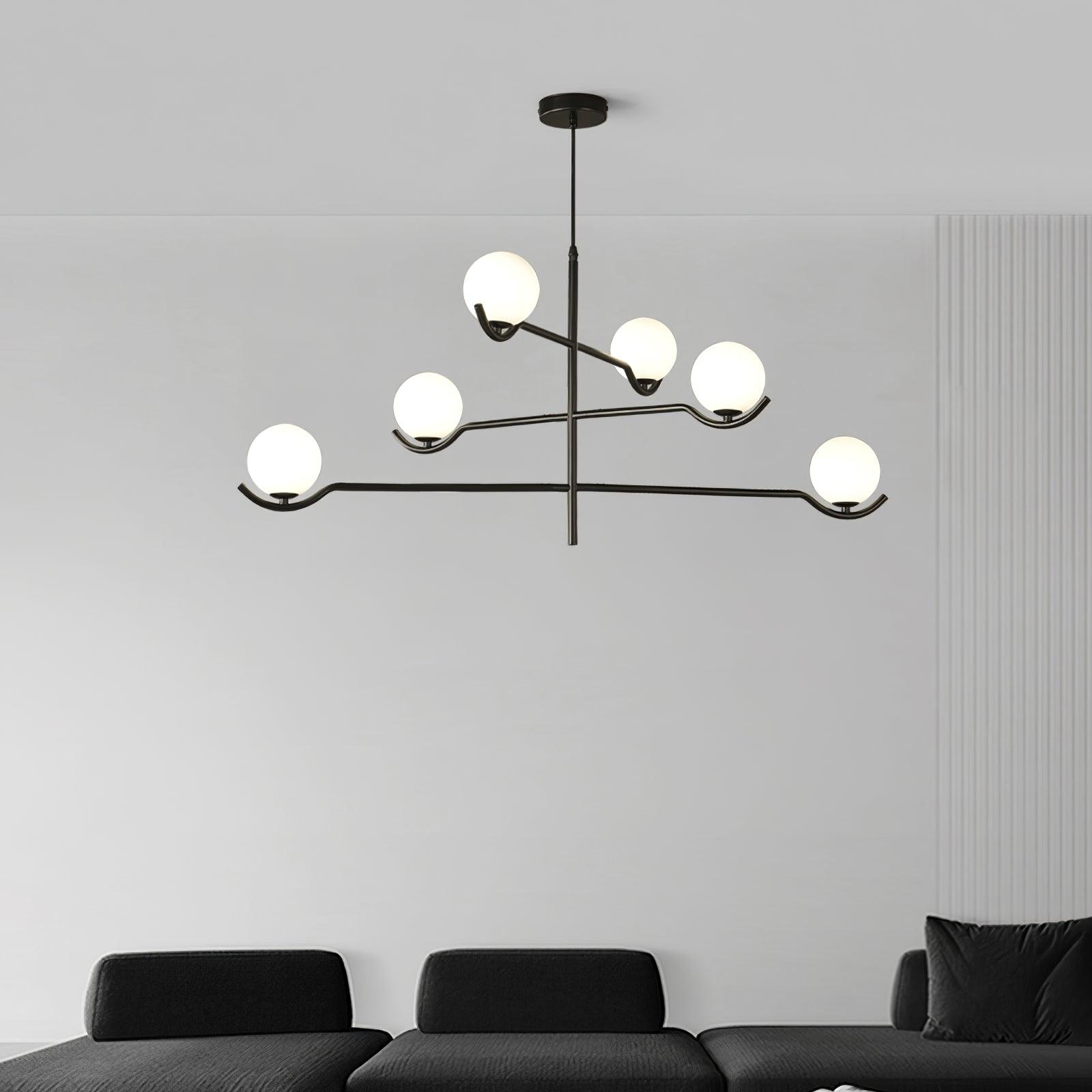Lustra Pendant Lamp Frame Black Glass - Letslighting