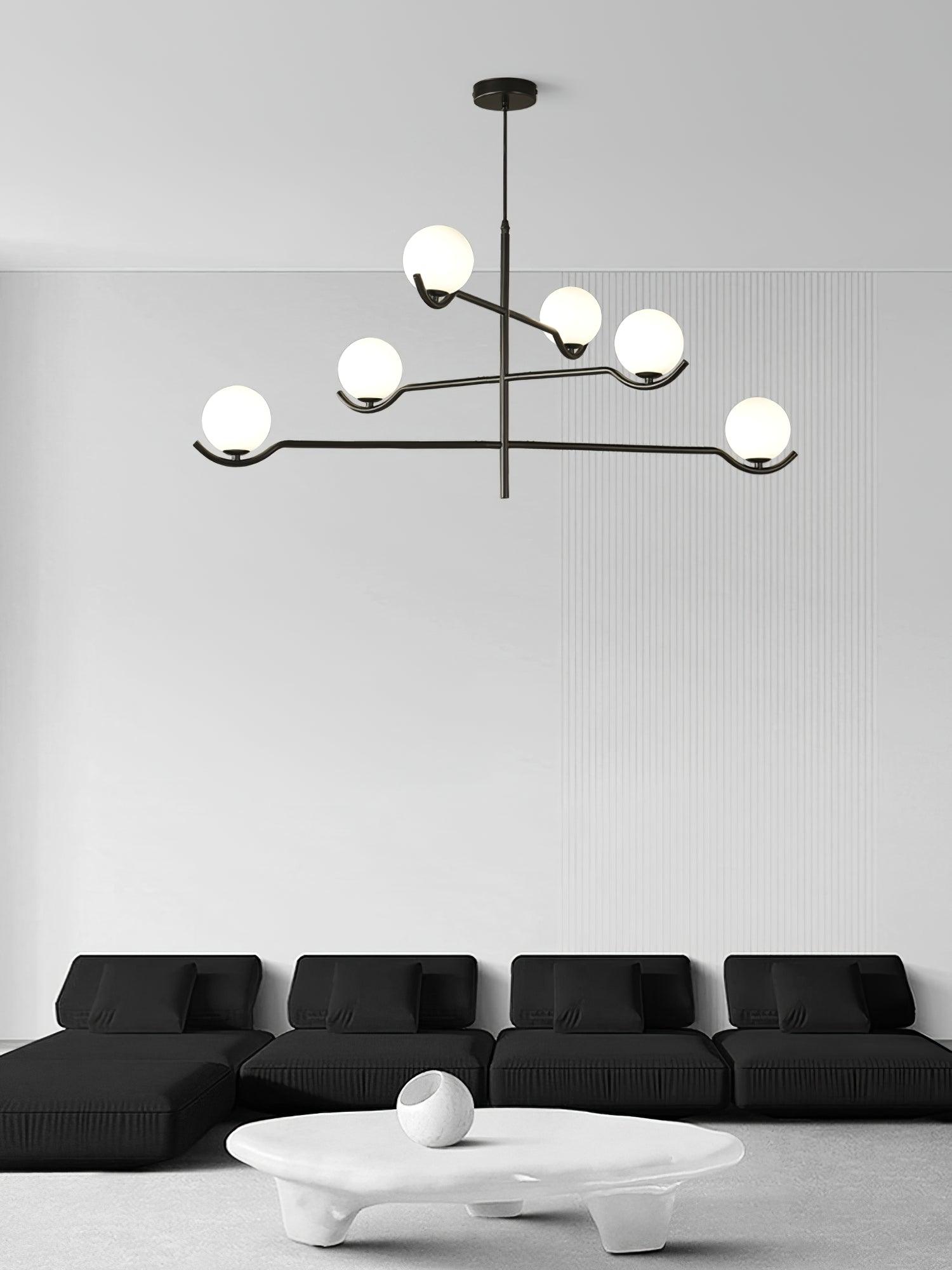 Lustra Pendant Lamp Frame Black Glass - Letslighting