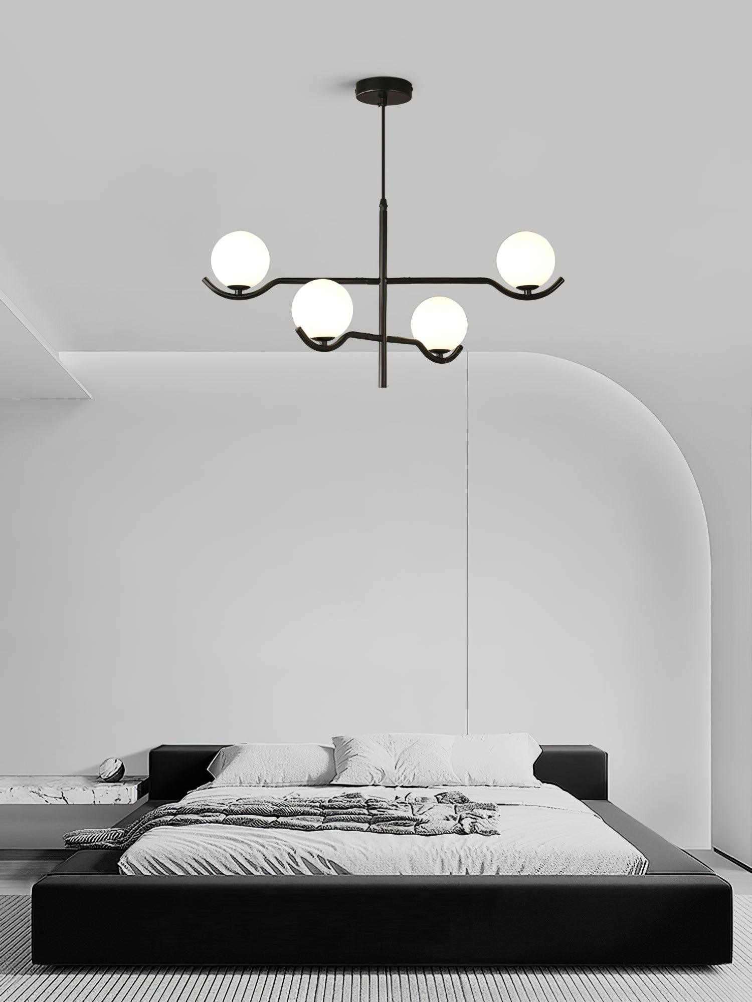 Lustra Pendant Lamp Frame Black Glass - Letslighting