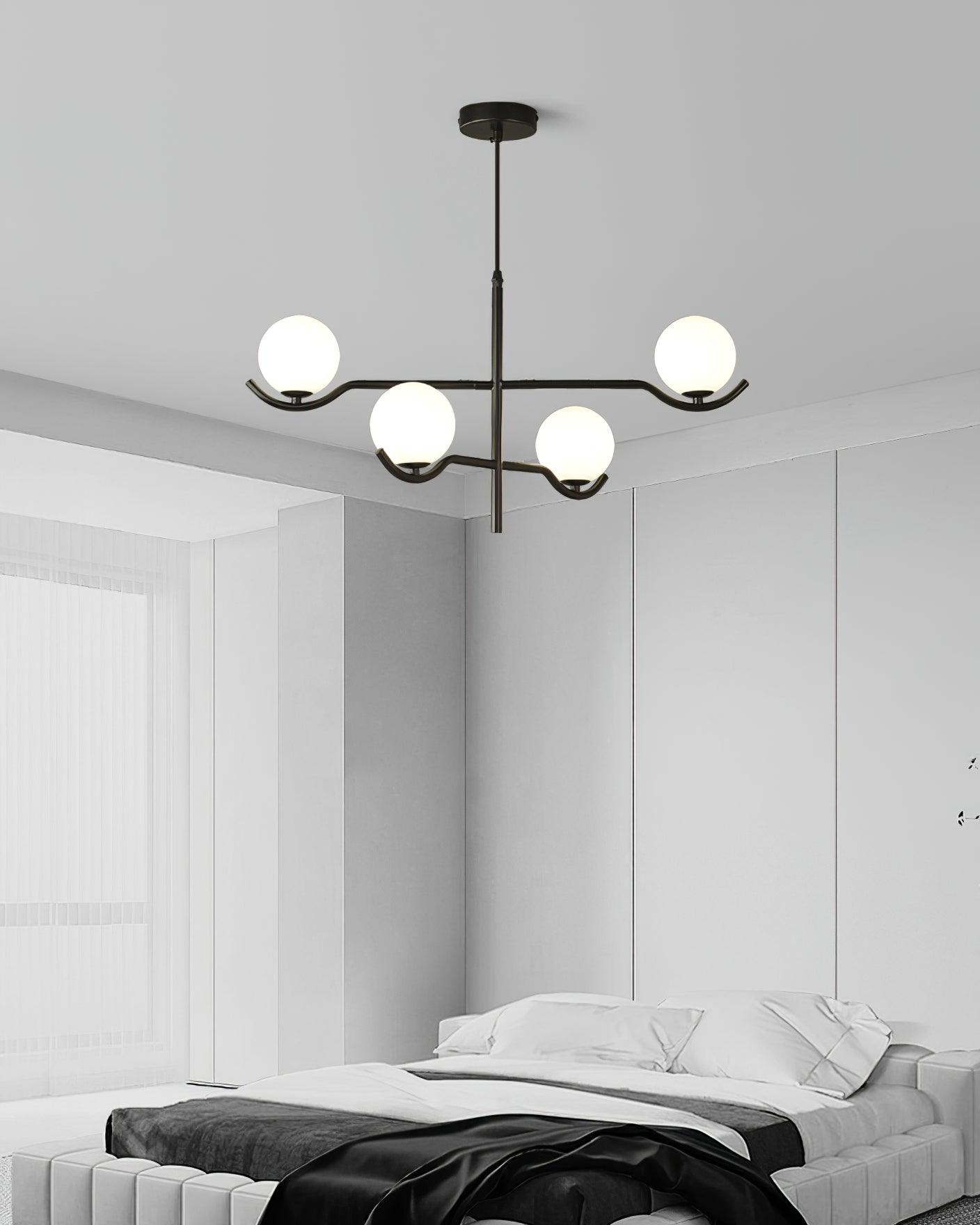 Lustra Pendant Lamp Frame Black Glass - Letslighting