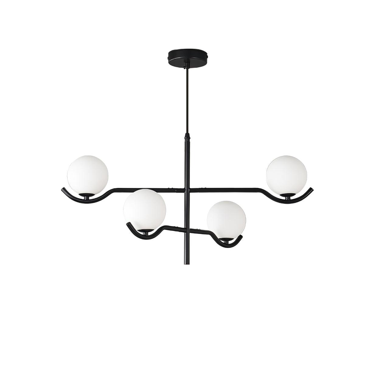 Lustra Pendant Lamp Frame Black Glass - Letslighting