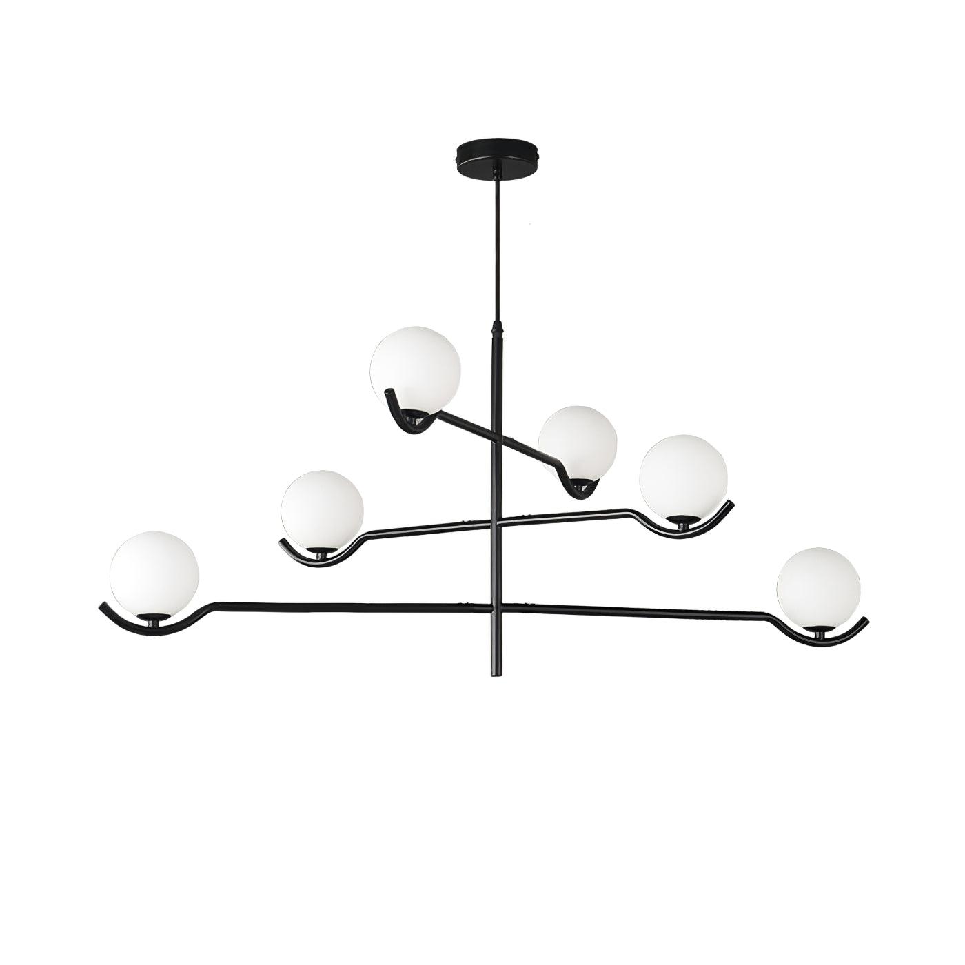 Lustra Pendant Lamp Frame Black Glass - Letslighting