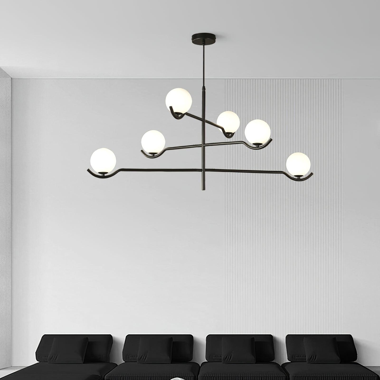 Lustra Pendant Lamp Frame Black Glass - Letslighting