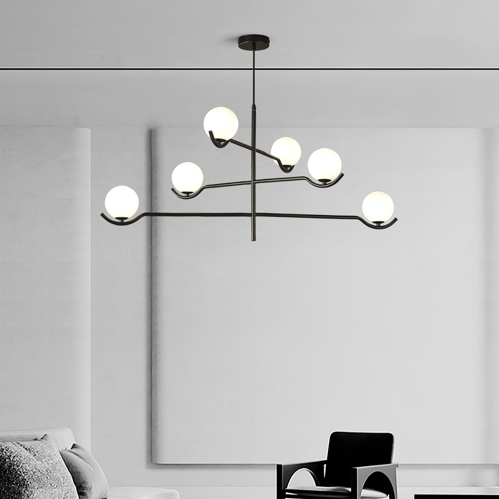 Lustra Pendant Lamp Frame Black Glass - Letslighting