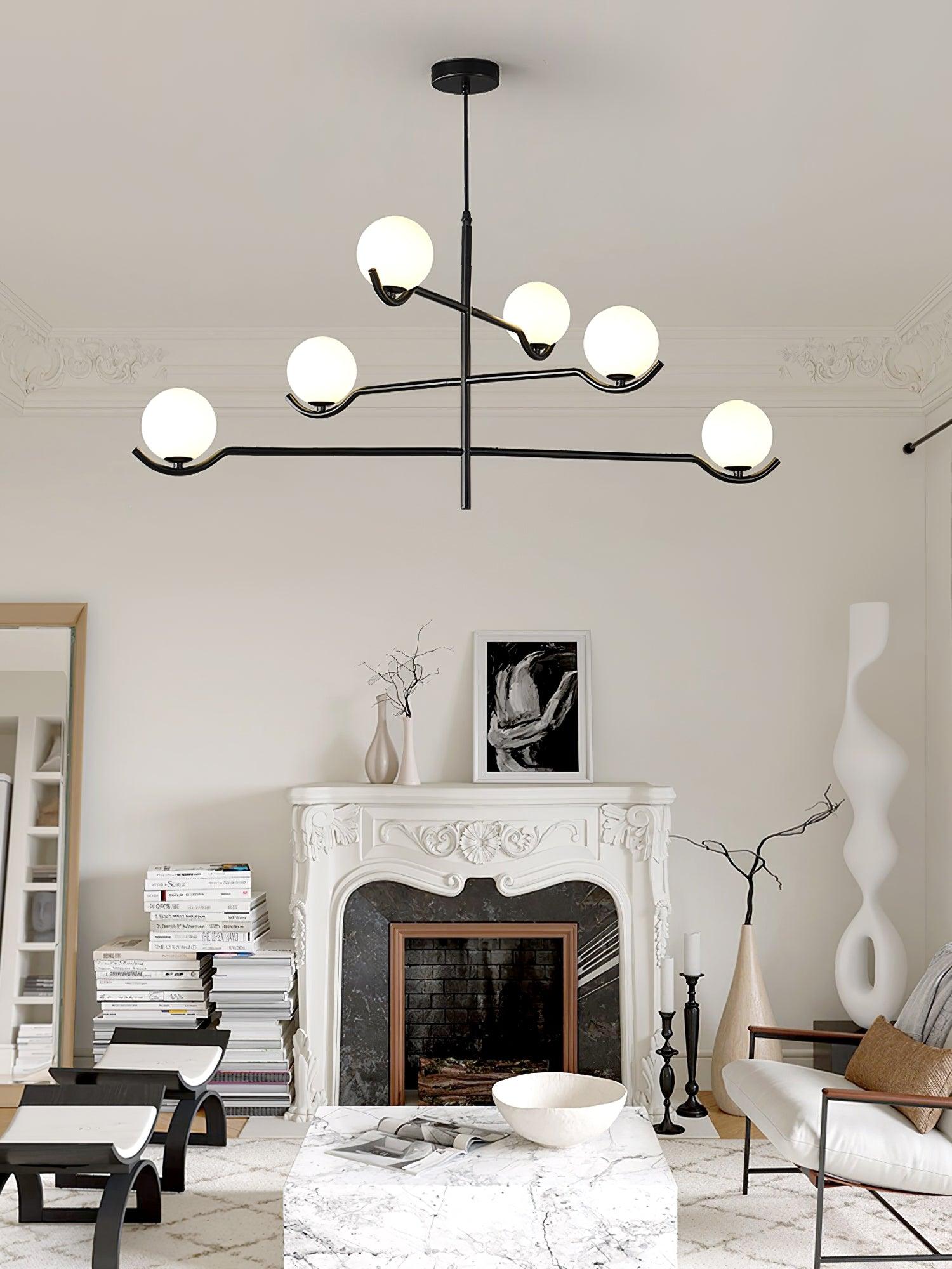 Lustra Pendant Lamp Frame Black Glass - Letslighting