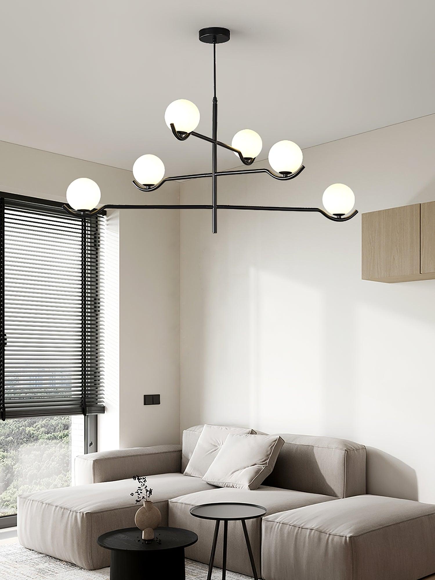 Lustra Pendant Lamp Frame Black Glass - Letslighting