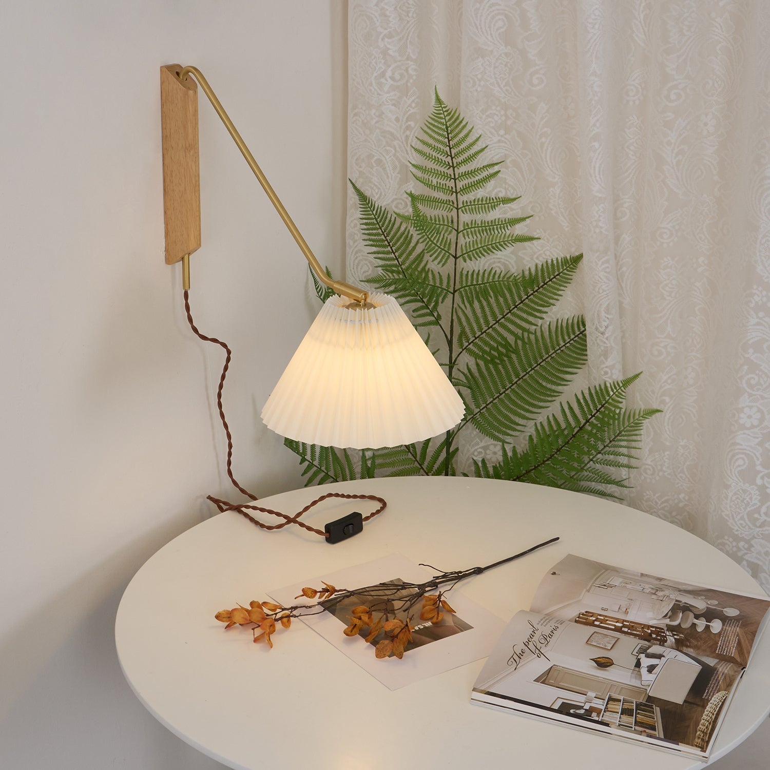 Feyora Pleated Fabric Wall Lamp - Letslighting