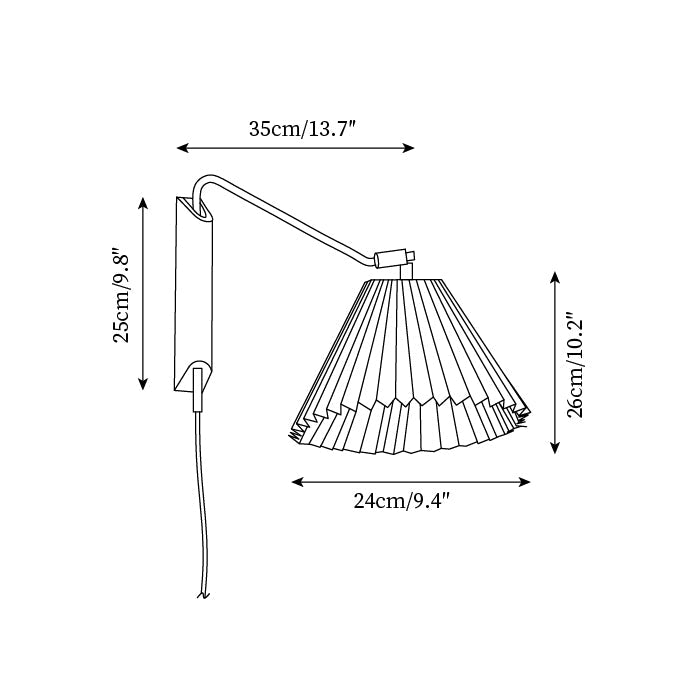 Feyora Pleated Fabric Wall Lamp - Letslighting