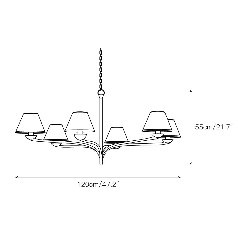 Upturn Elegance Vintage Resin Fabric Chandelier - Letslighting
