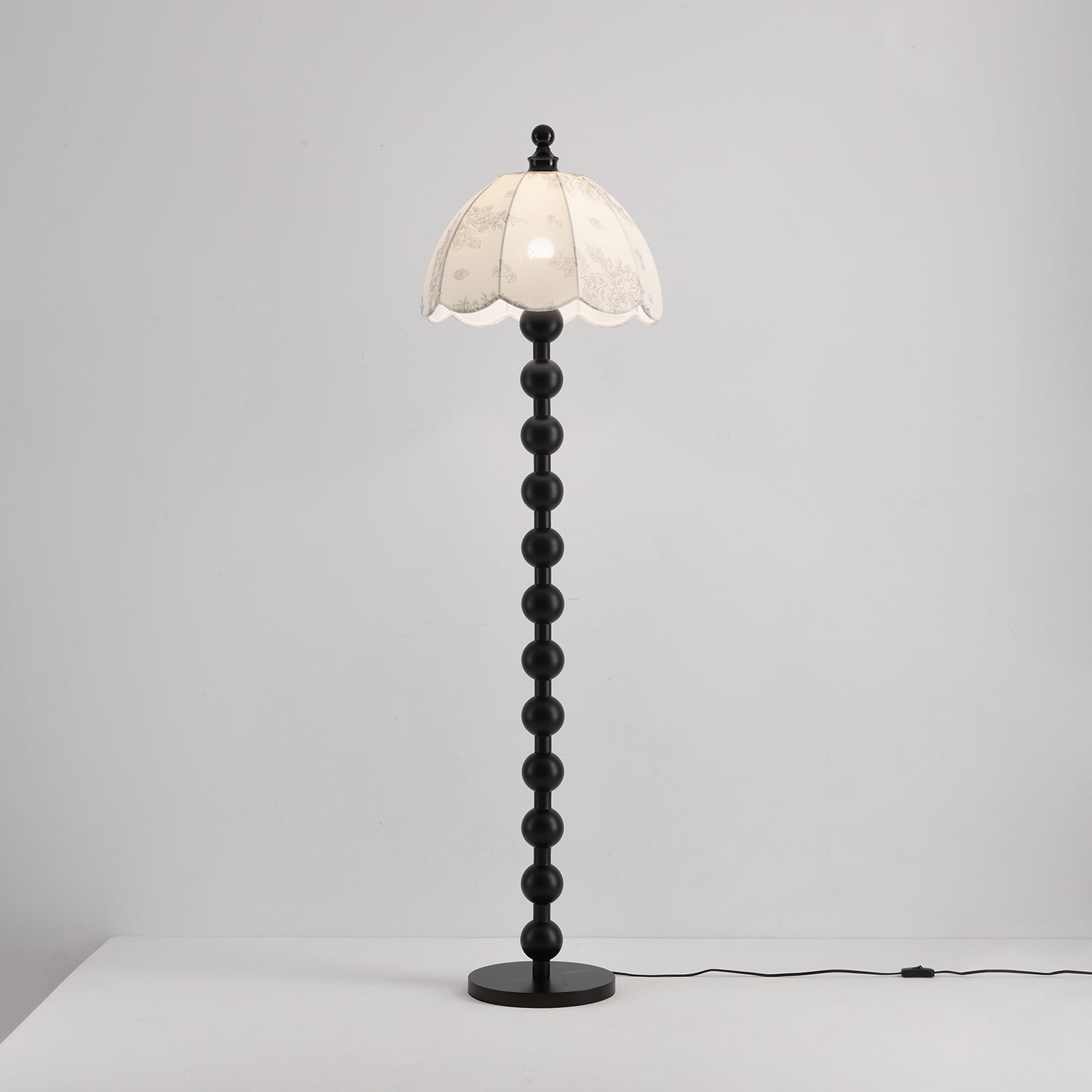 Dottie Vintage Fabric & Wood Floor Lamp