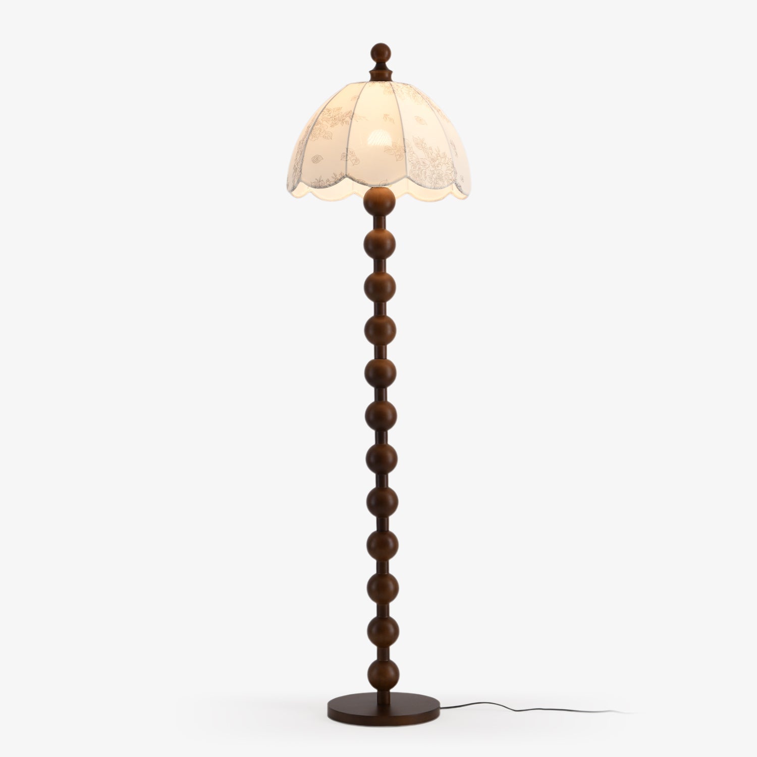 Dottie Vintage Fabric & Wood Floor Lamp