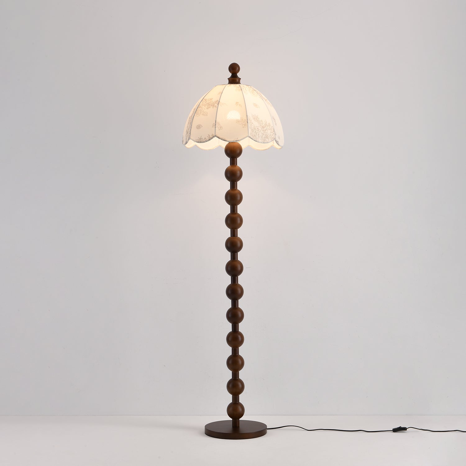 Dottie Vintage Fabric & Wood Floor Lamp