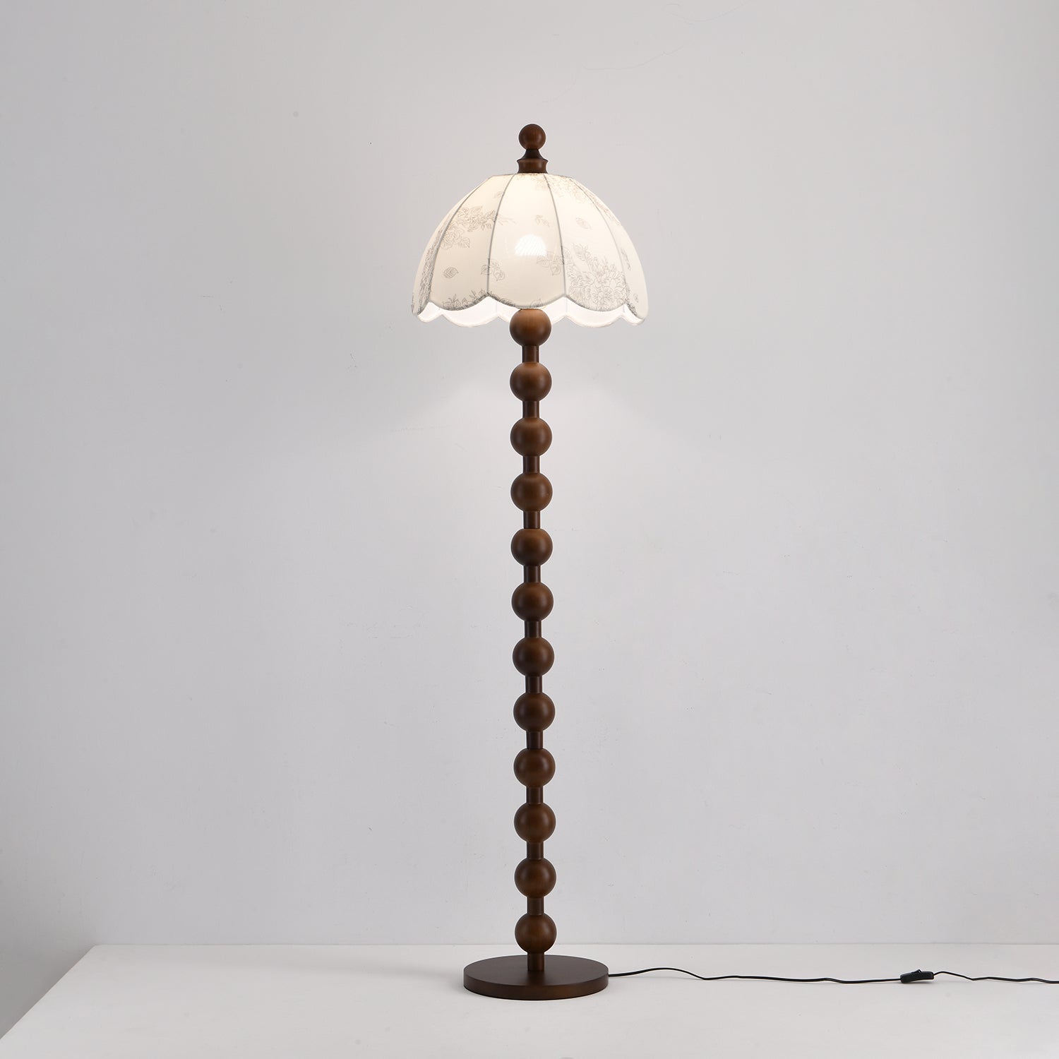 Dottie Vintage Fabric & Wood Floor Lamp