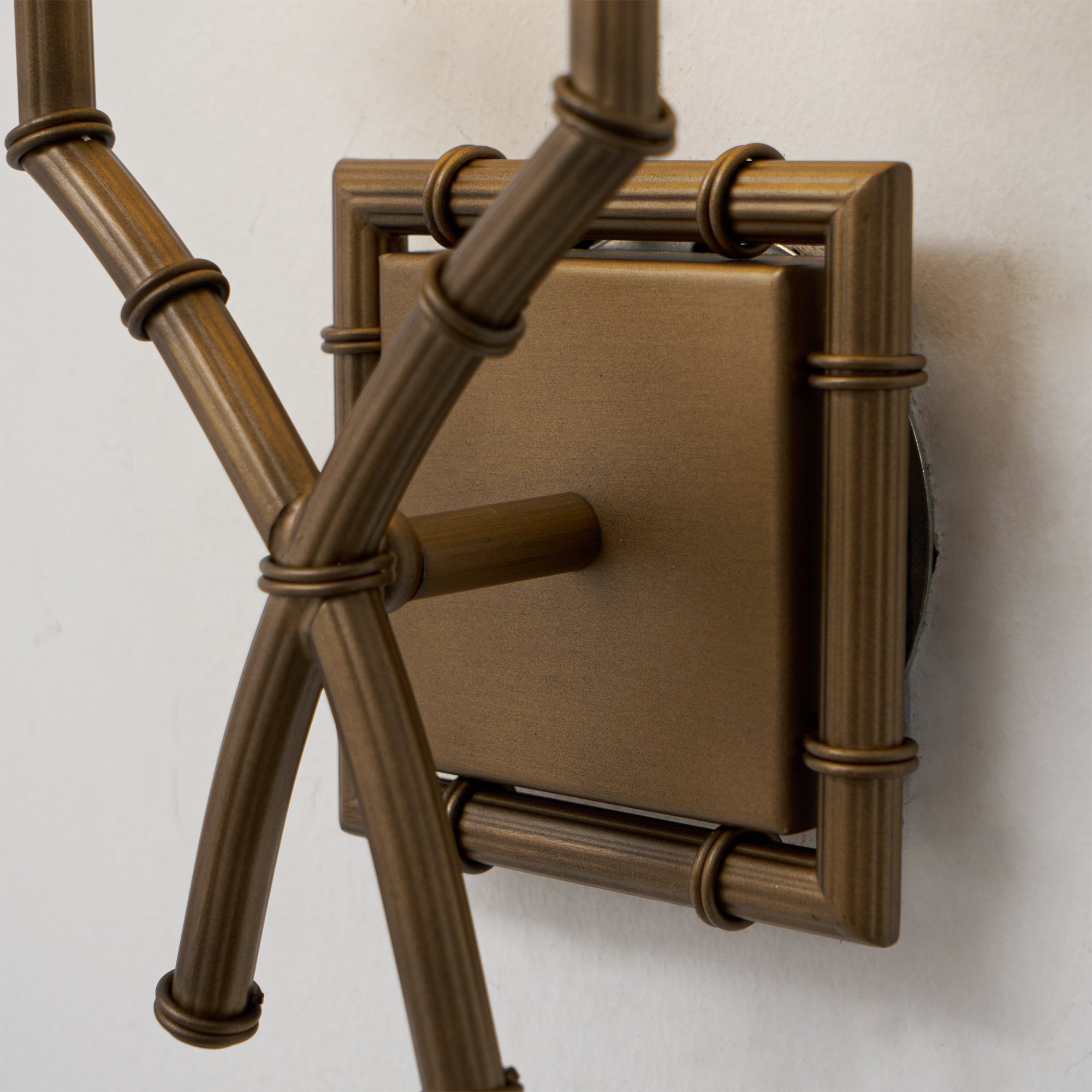 Yelp Vintage Industrial Double Arm Bamboo Fabric Sconce Wall Lamp - Letslighting